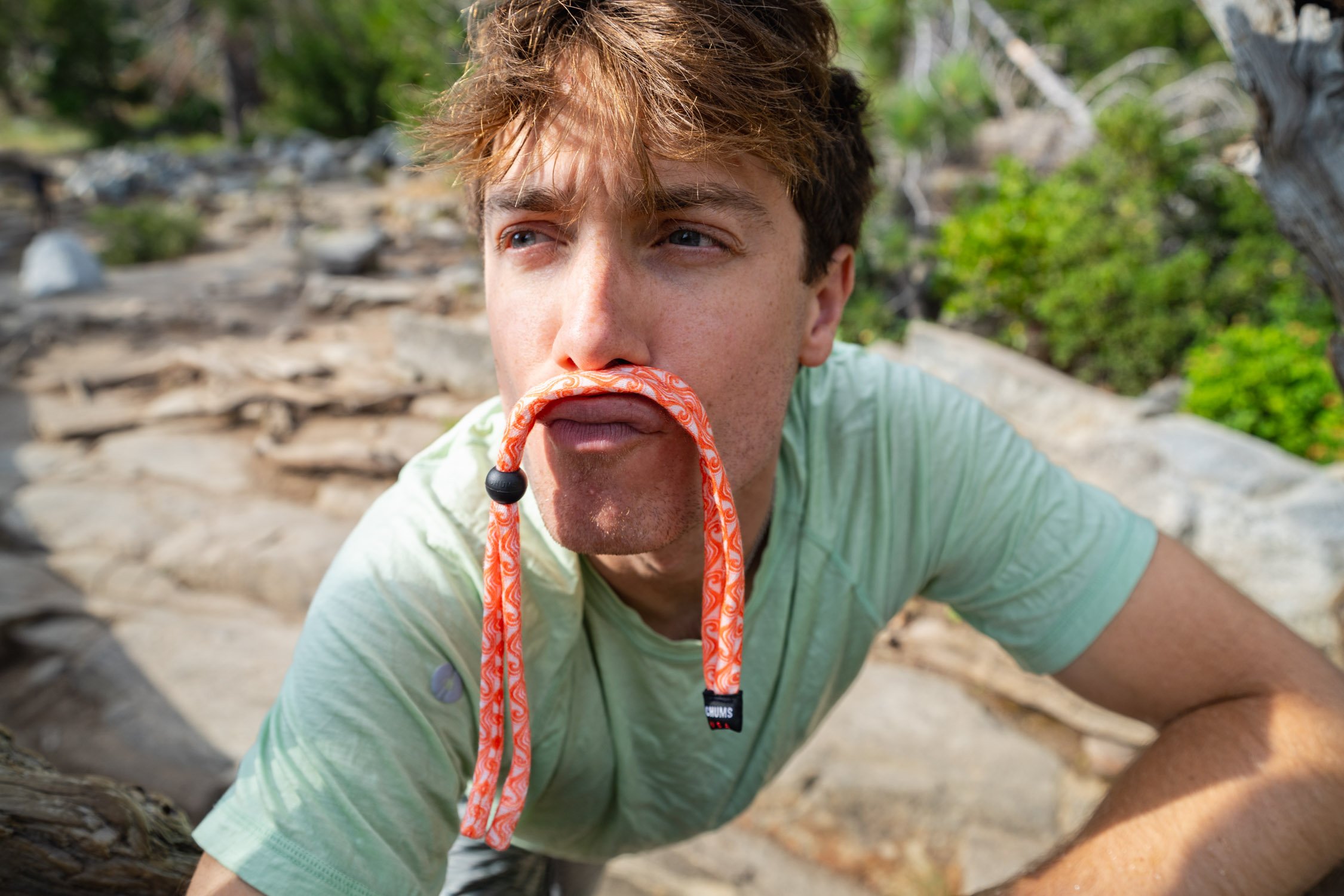 Micheal Whalen exploring Lake Tahoe with Chums gear