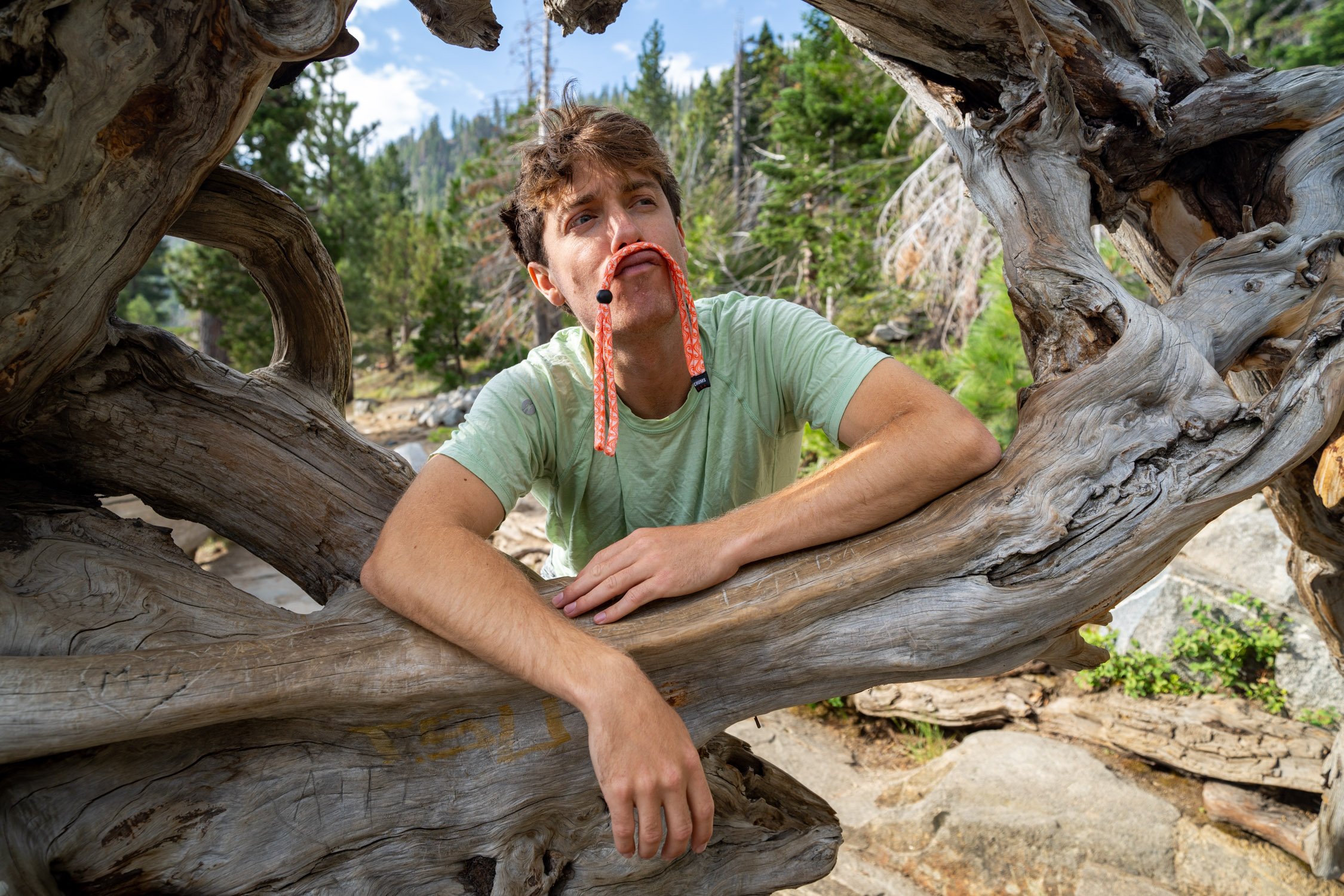 Micheal Whalen exploring Lake Tahoe with Chums gear