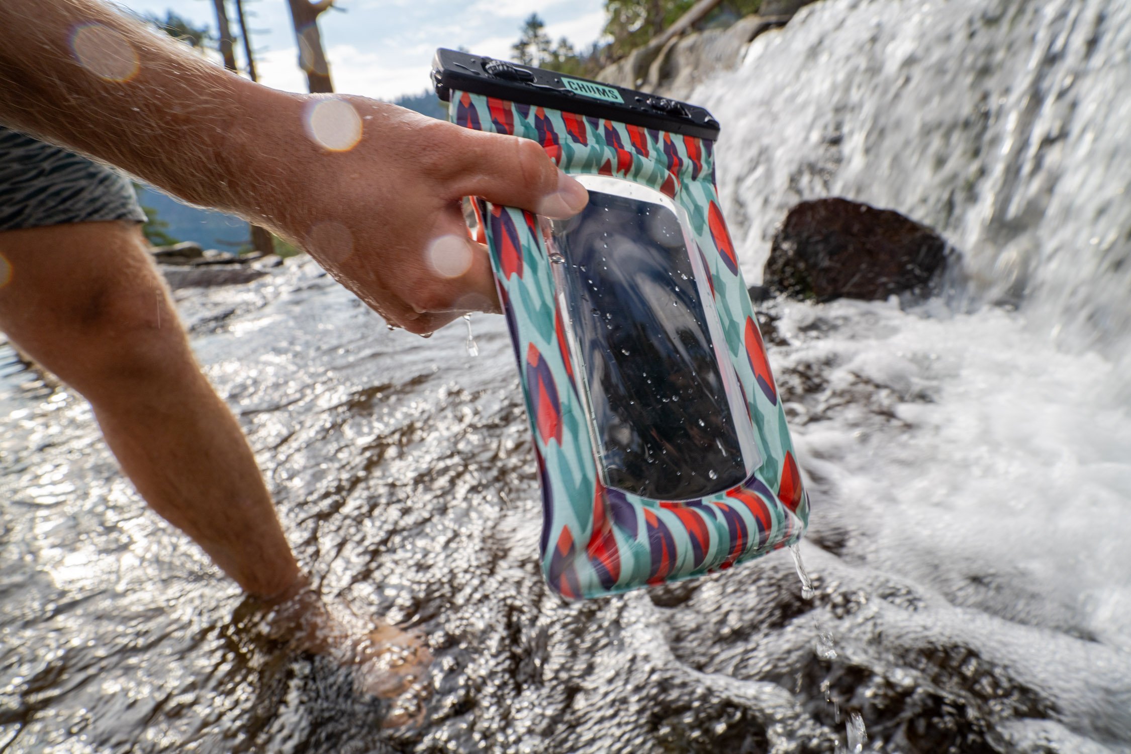 Micheal Whalen exploring Lake Tahoe with Chums gear