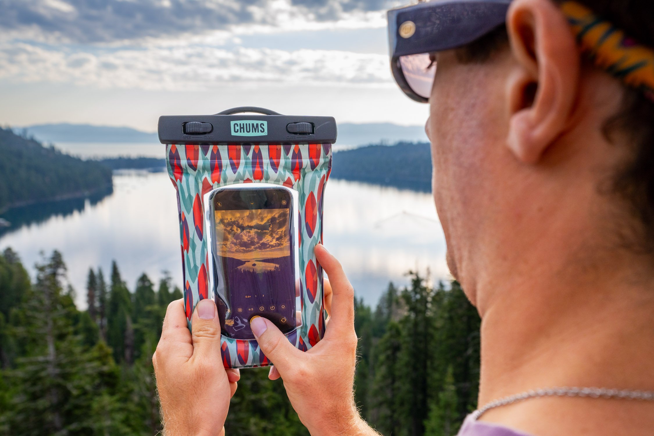 Micheal Whalen exploring Lake Tahoe with Chums gear