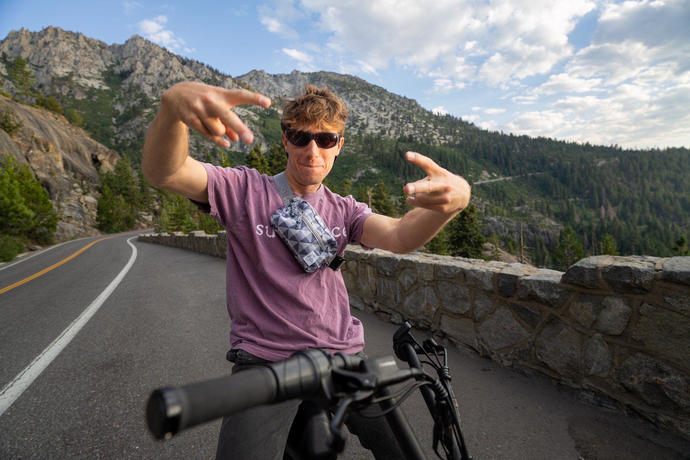 Micheal Whalen exploring Lake Tahoe with Chums gear