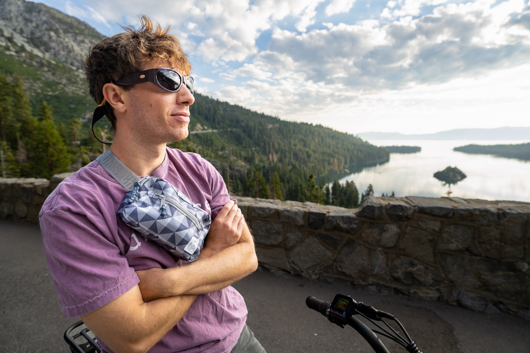 Micheal Whalen exploring Lake Tahoe with Chums gear