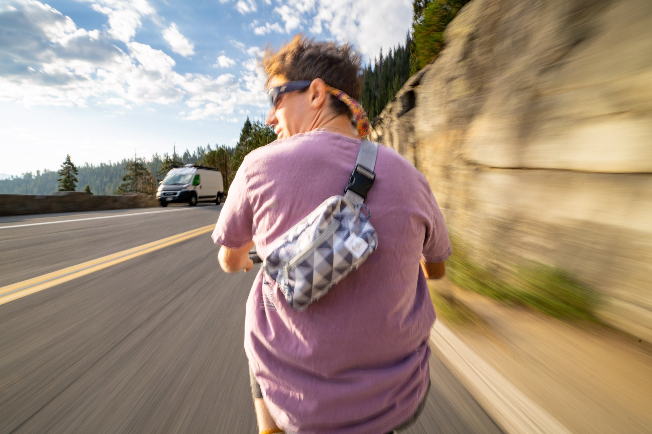 Micheal Whalen exploring Lake Tahoe with Chums gear