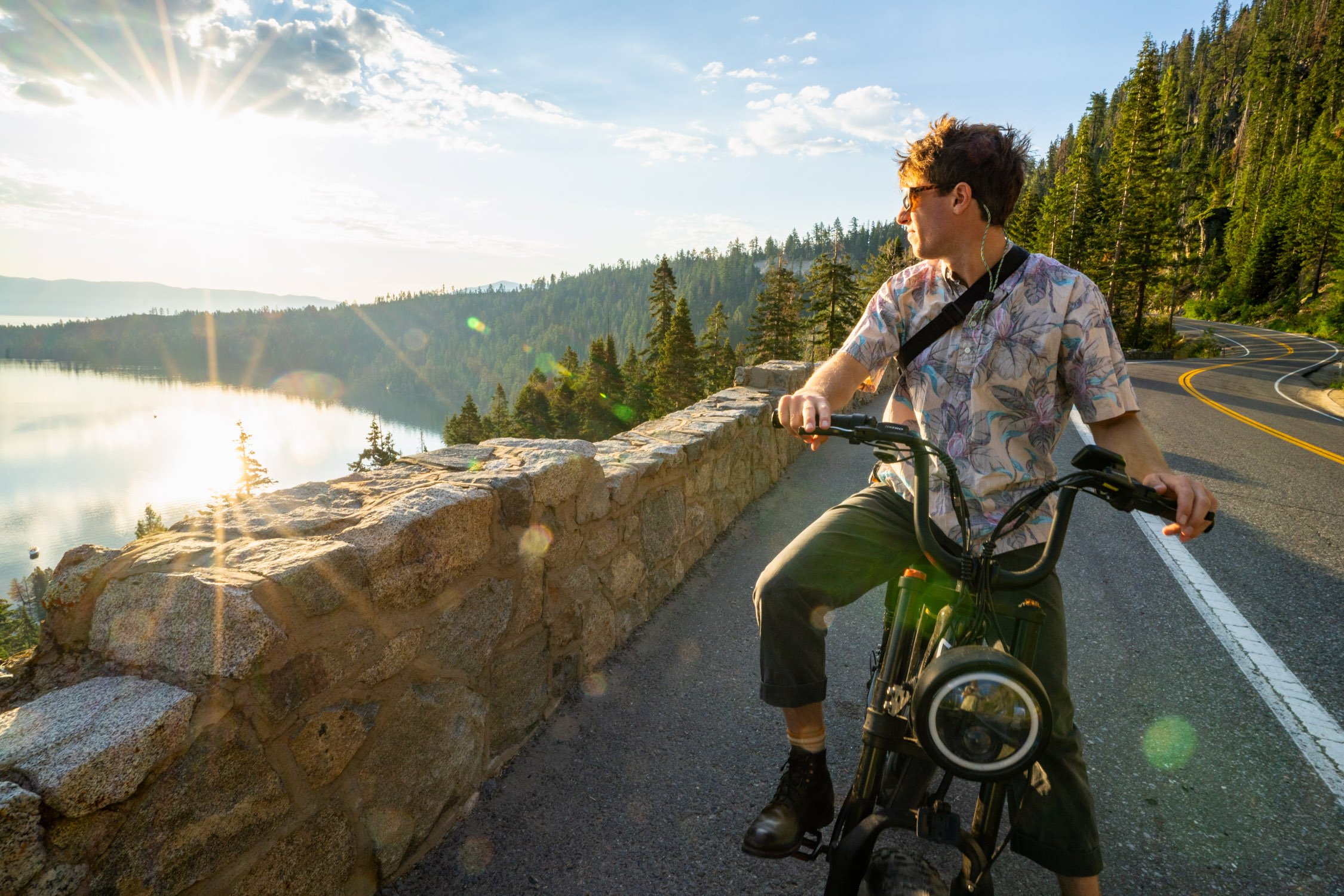 Micheal Whalen exploring Lake Tahoe with Chums gear