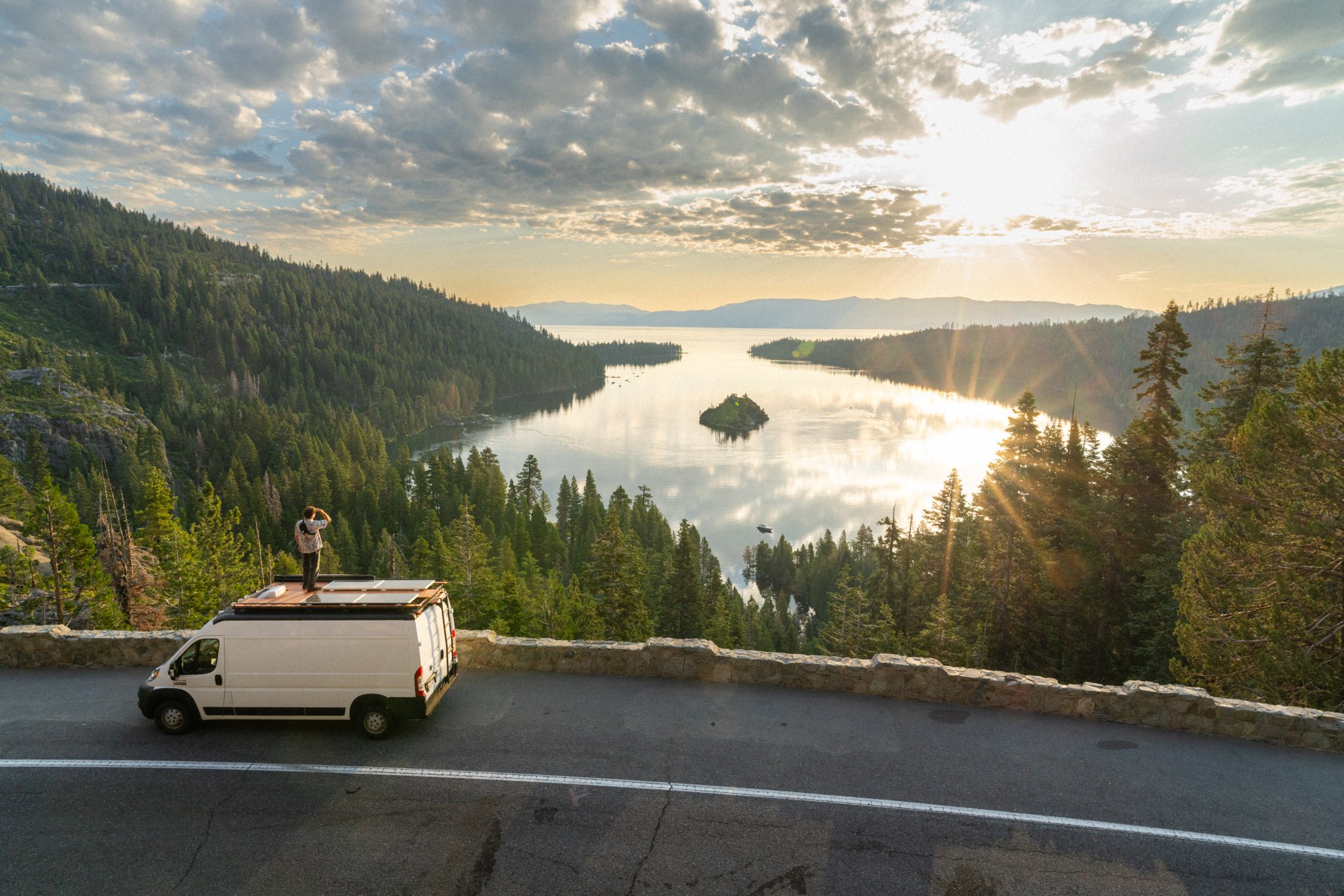 Micheal Whalen exploring Lake Tahoe with Chums gear
