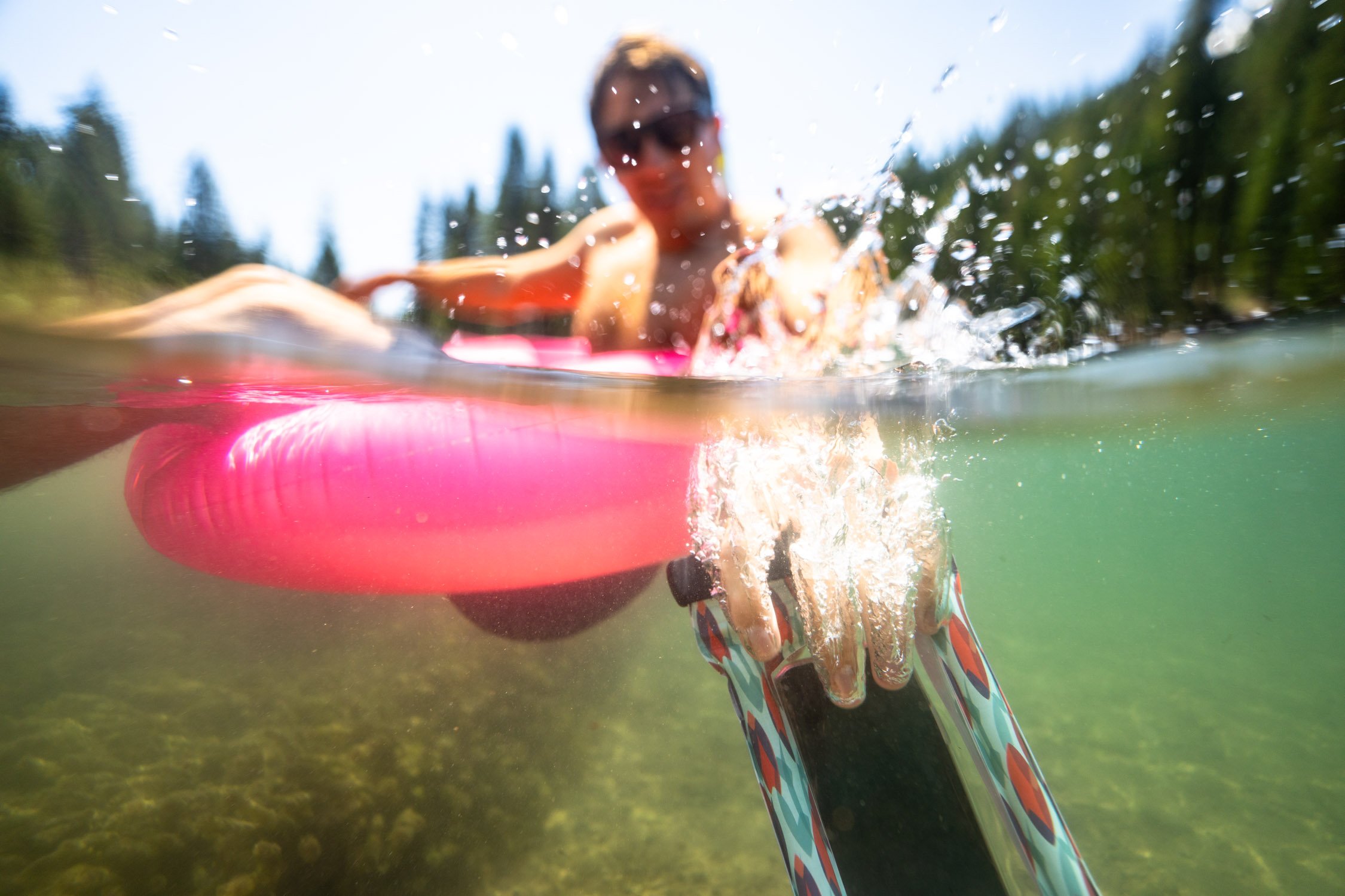 Micheal Whalen exploring Lake Tahoe with Chums gear