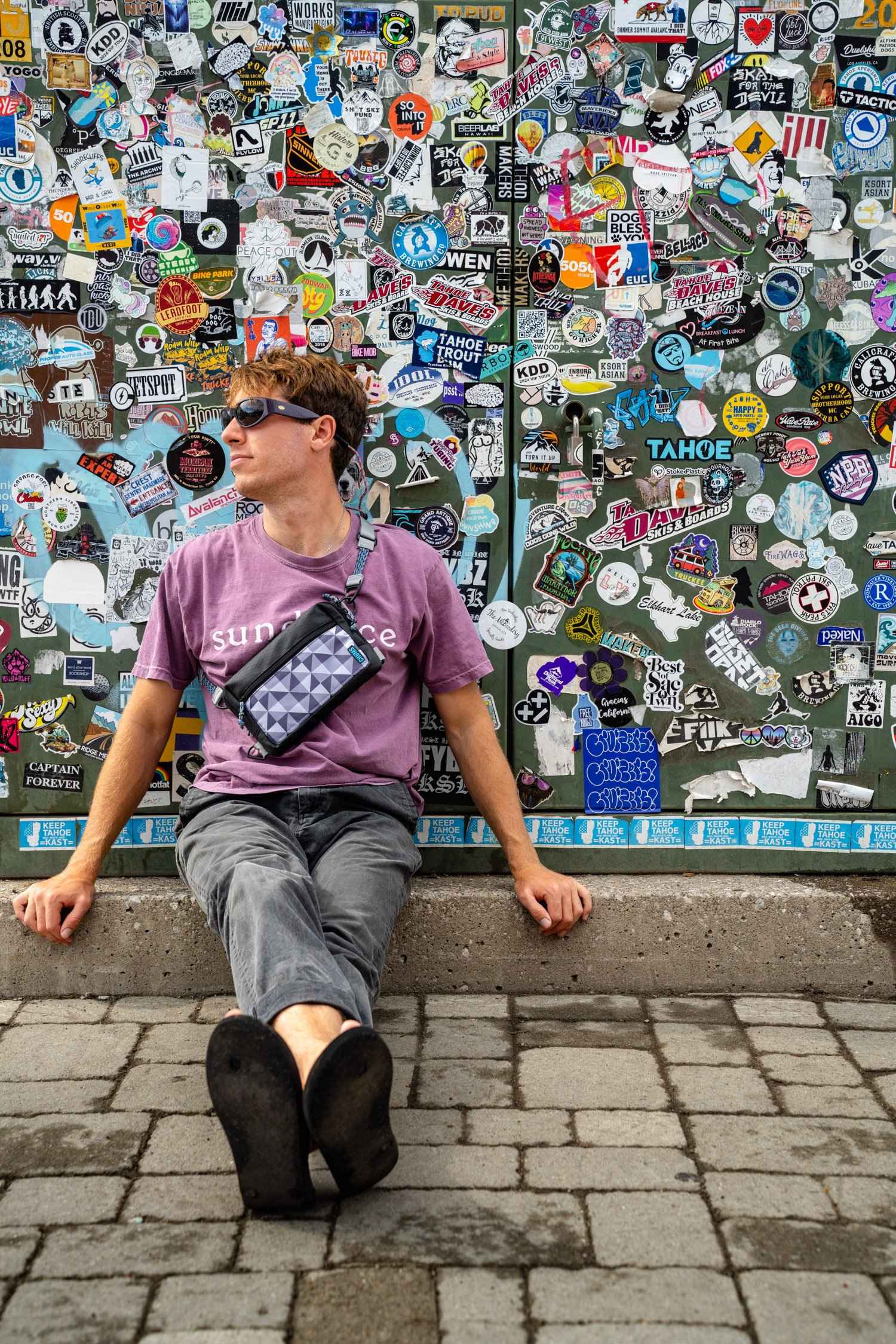 Micheal Whalen exploring Lake Tahoe with Chums gear