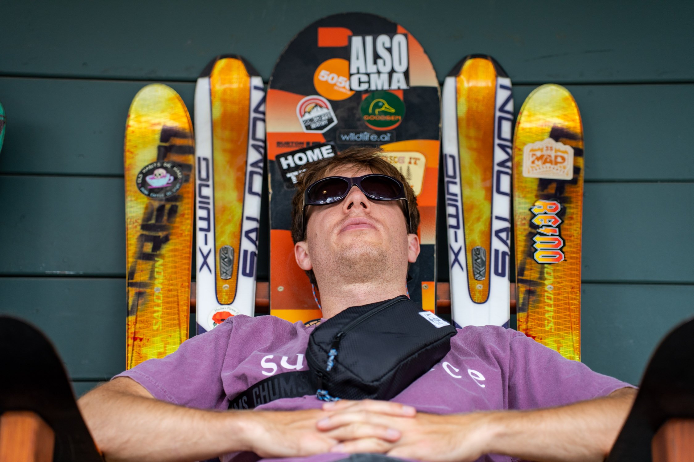 Micheal Whalen exploring Lake Tahoe with Chums gear