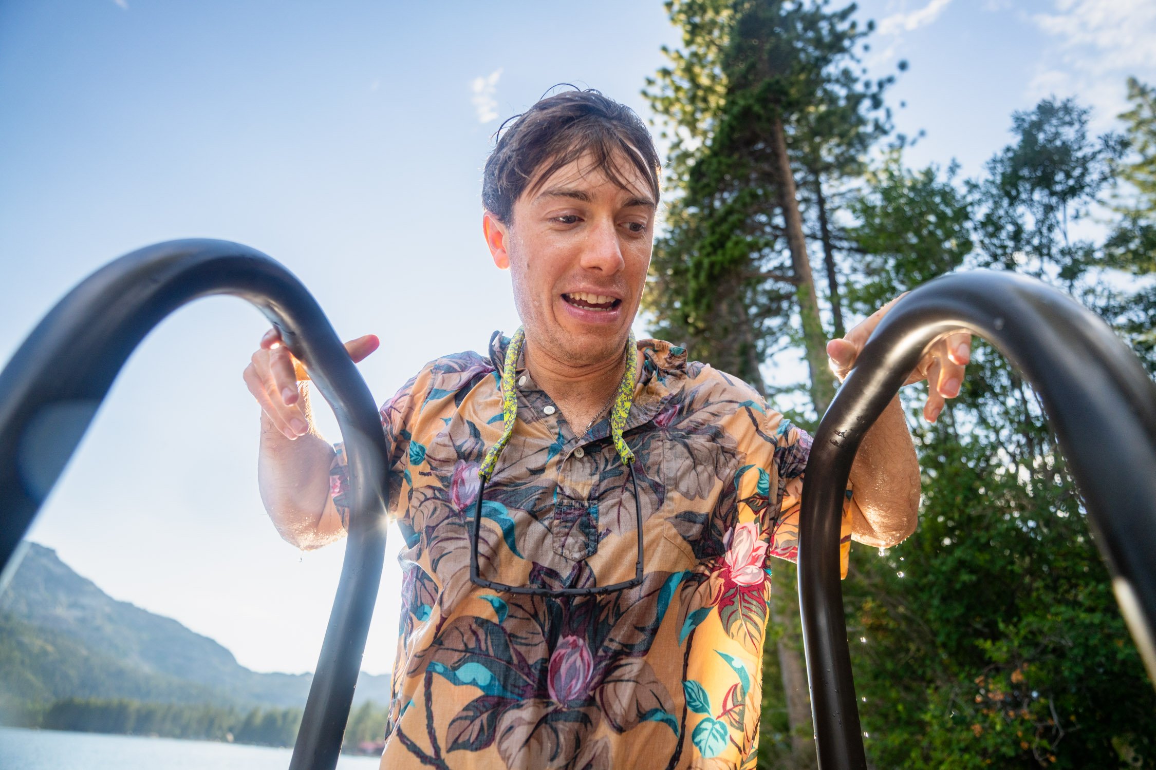 Micheal Whalen exploring Lake Tahoe with Chums gear