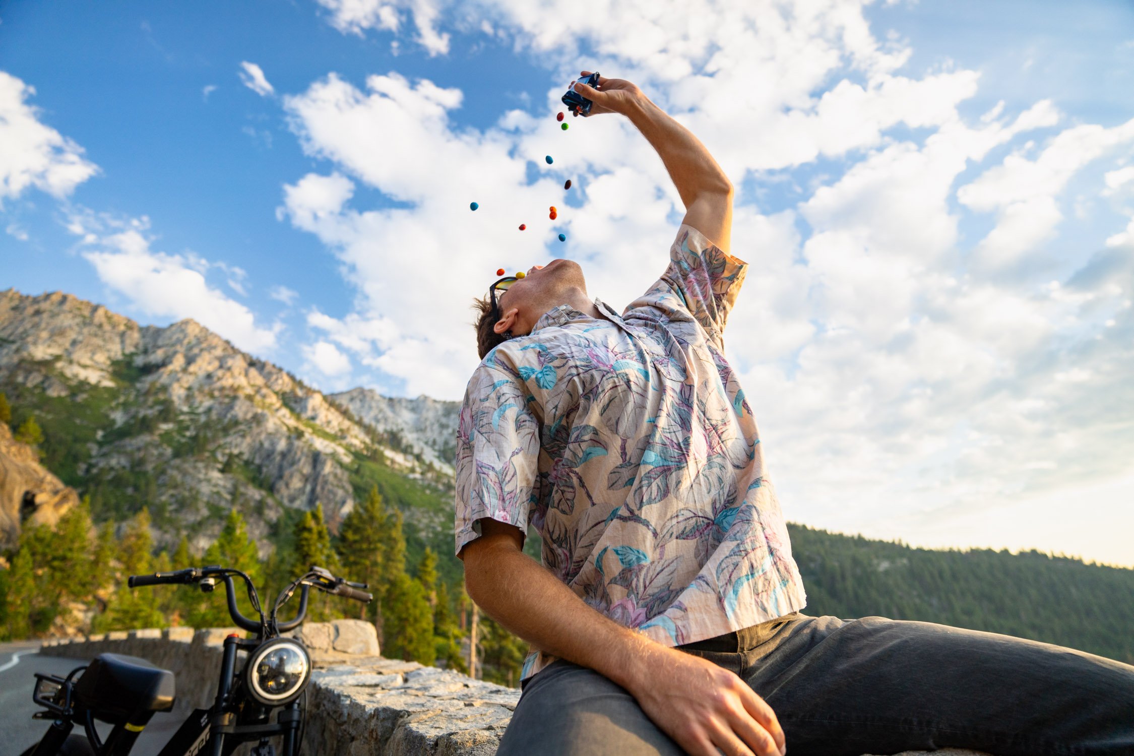 Micheal Whalen exploring Lake Tahoe with Chums gear