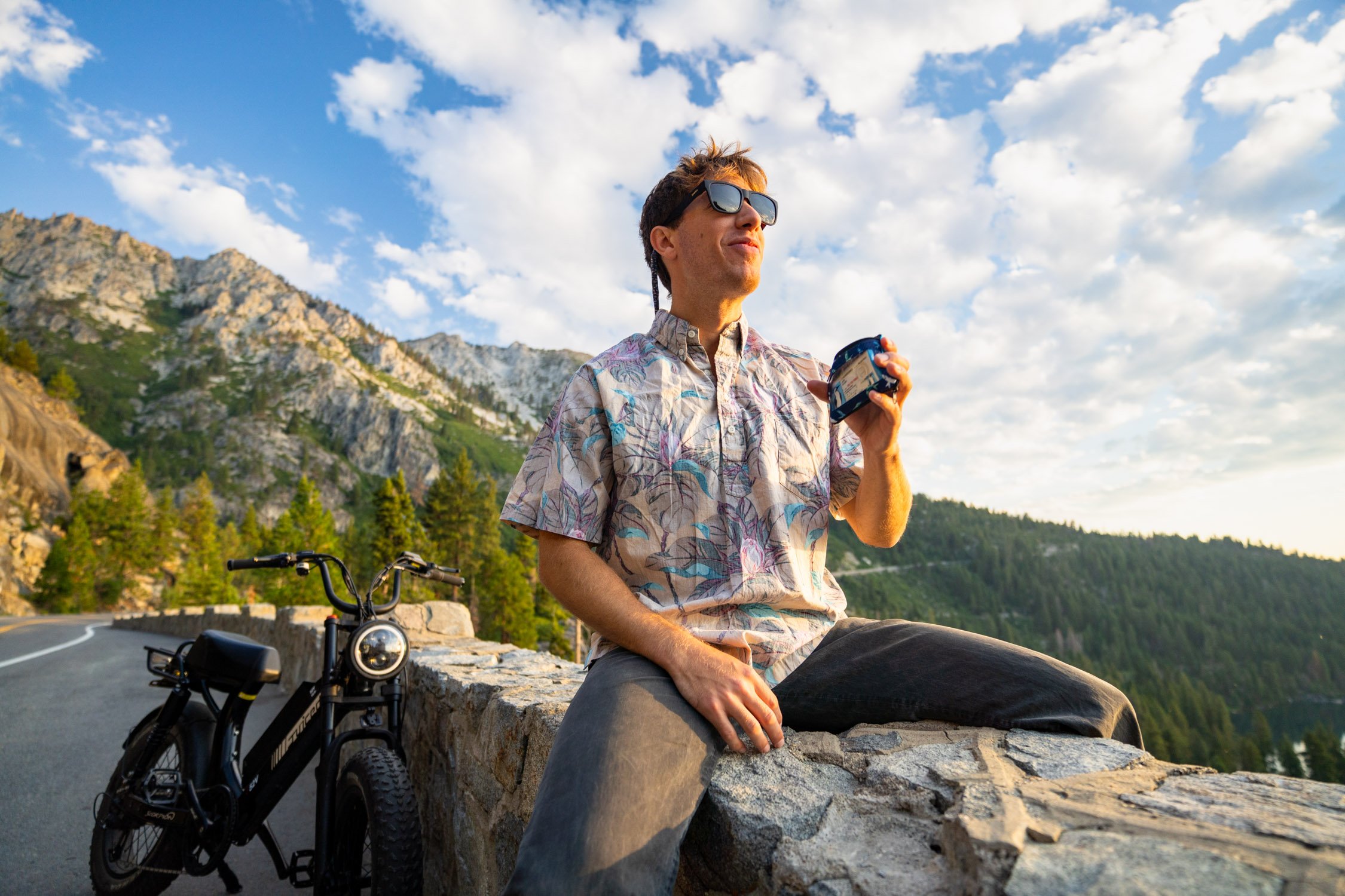 Micheal Whalen exploring Lake Tahoe with Chums gear