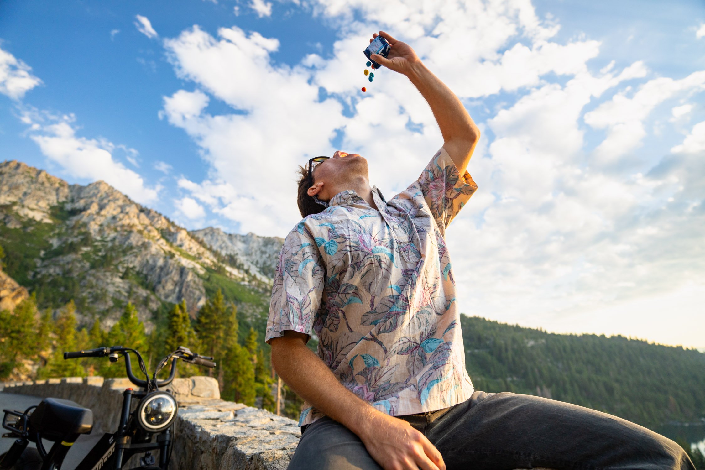 Micheal Whalen exploring Lake Tahoe with Chums gear
