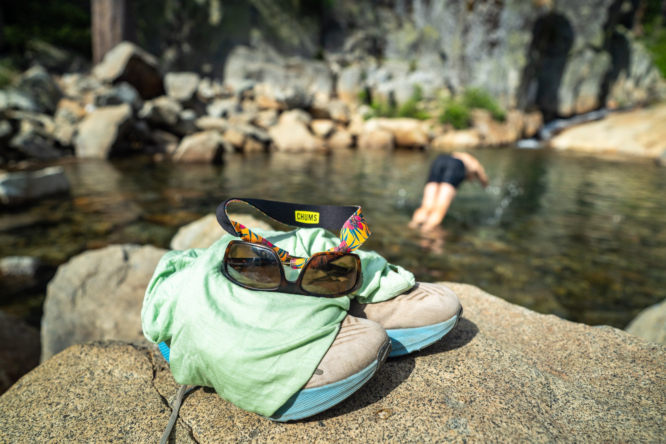 Micheal Whalen exploring Lake Tahoe with Chums gear