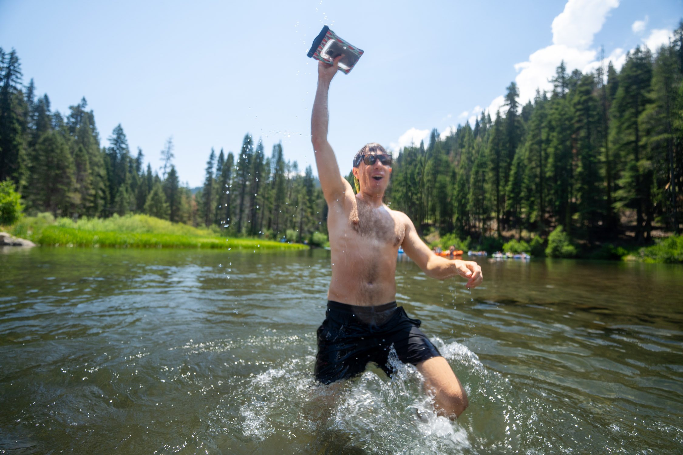Micheal Whalen exploring Lake Tahoe with Chums gear