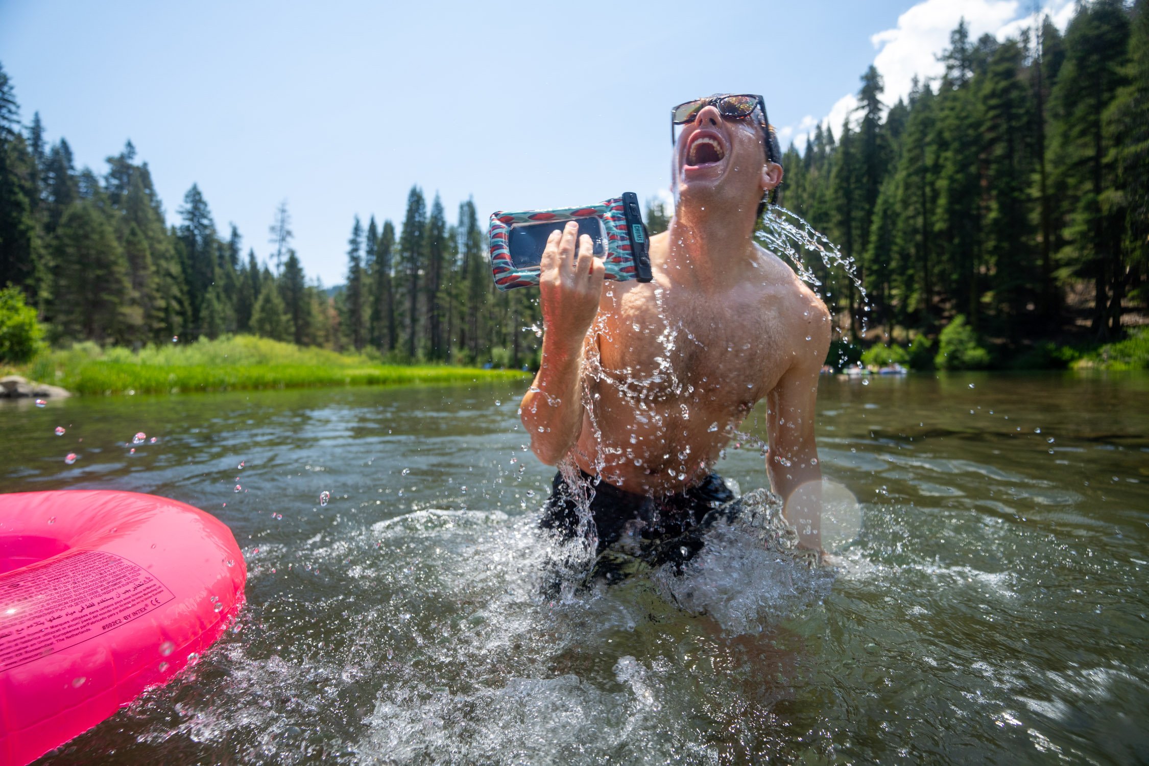 Micheal Whalen exploring Lake Tahoe with Chums gear
