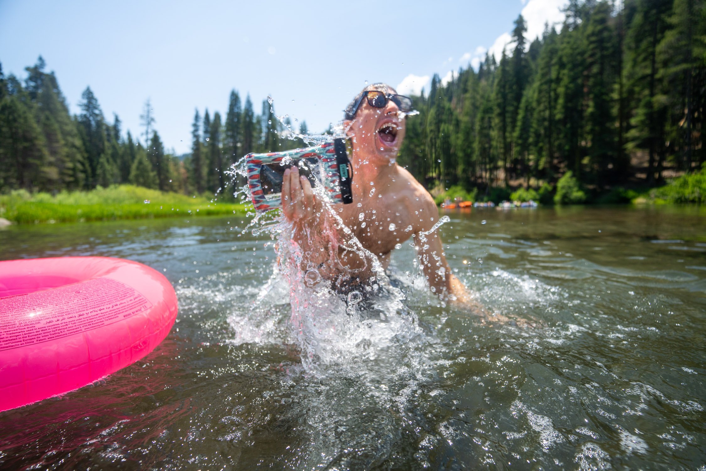 Micheal Whalen exploring Lake Tahoe with Chums gear
