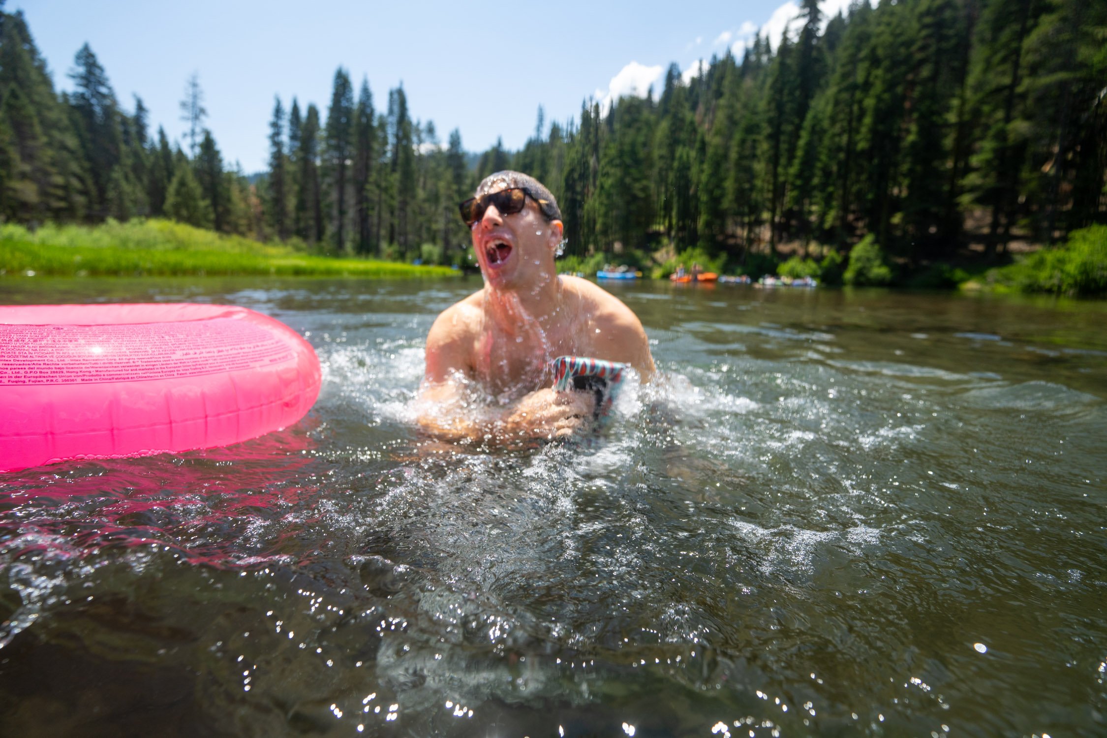 Micheal Whalen exploring Lake Tahoe with Chums gear