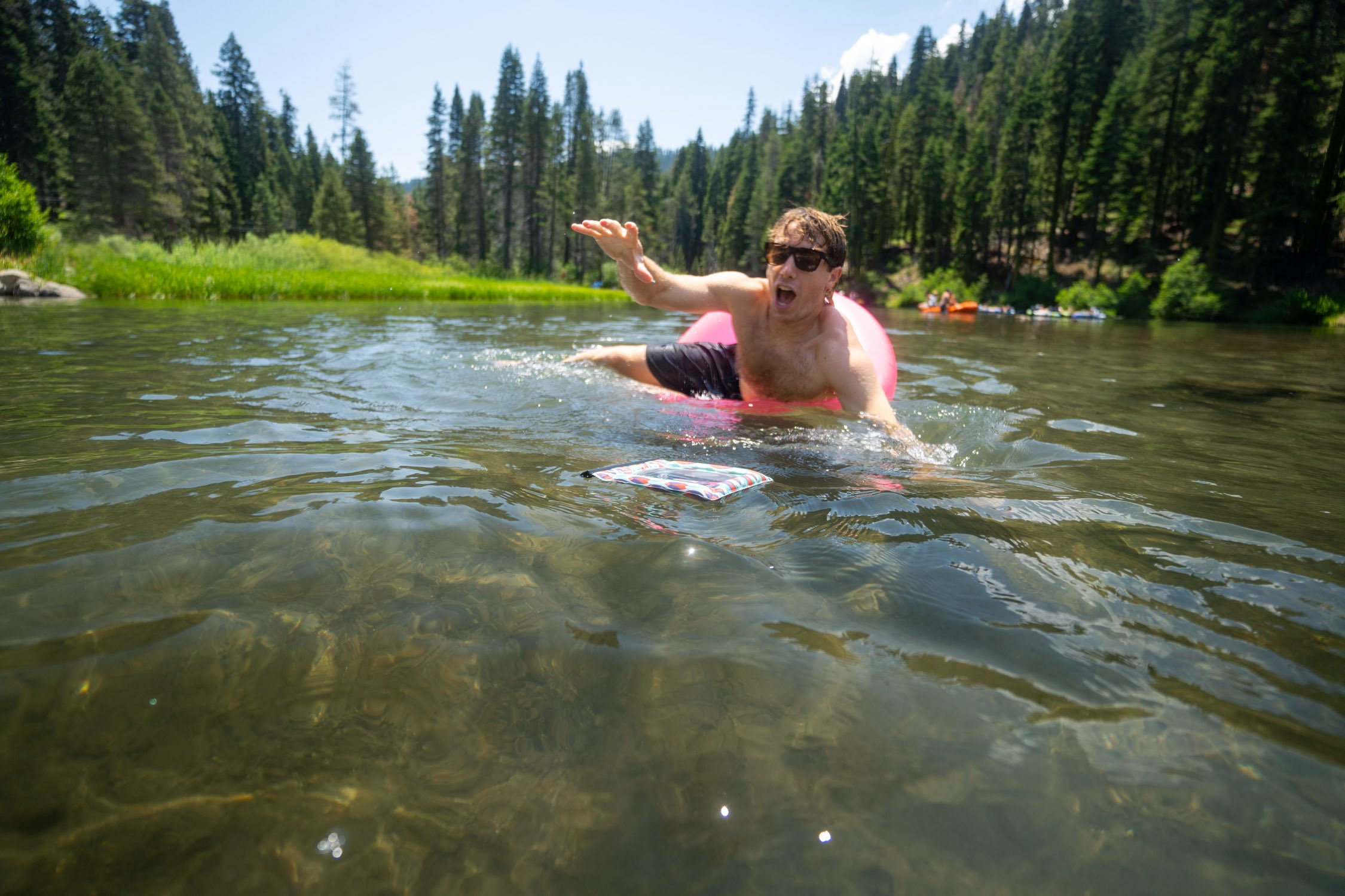 Micheal Whalen exploring Lake Tahoe with Chums gear