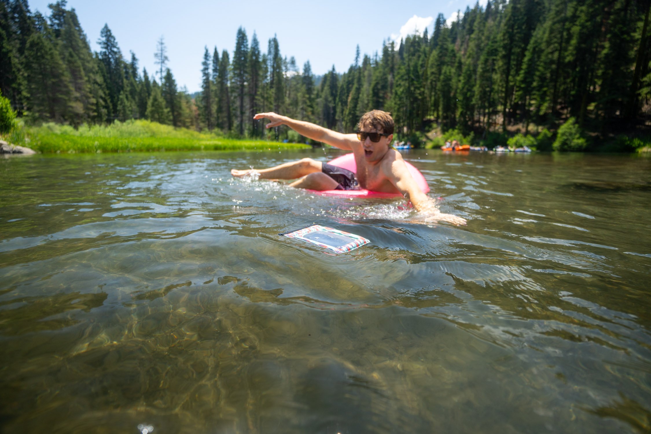Micheal Whalen exploring Lake Tahoe with Chums gear