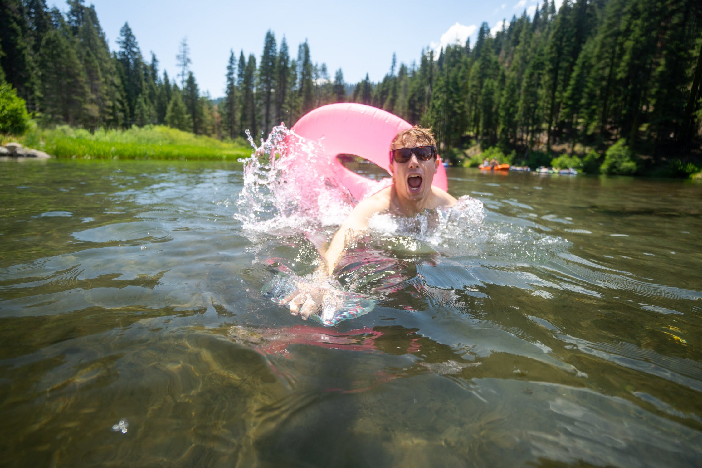 Micheal Whalen exploring Lake Tahoe with Chums gear