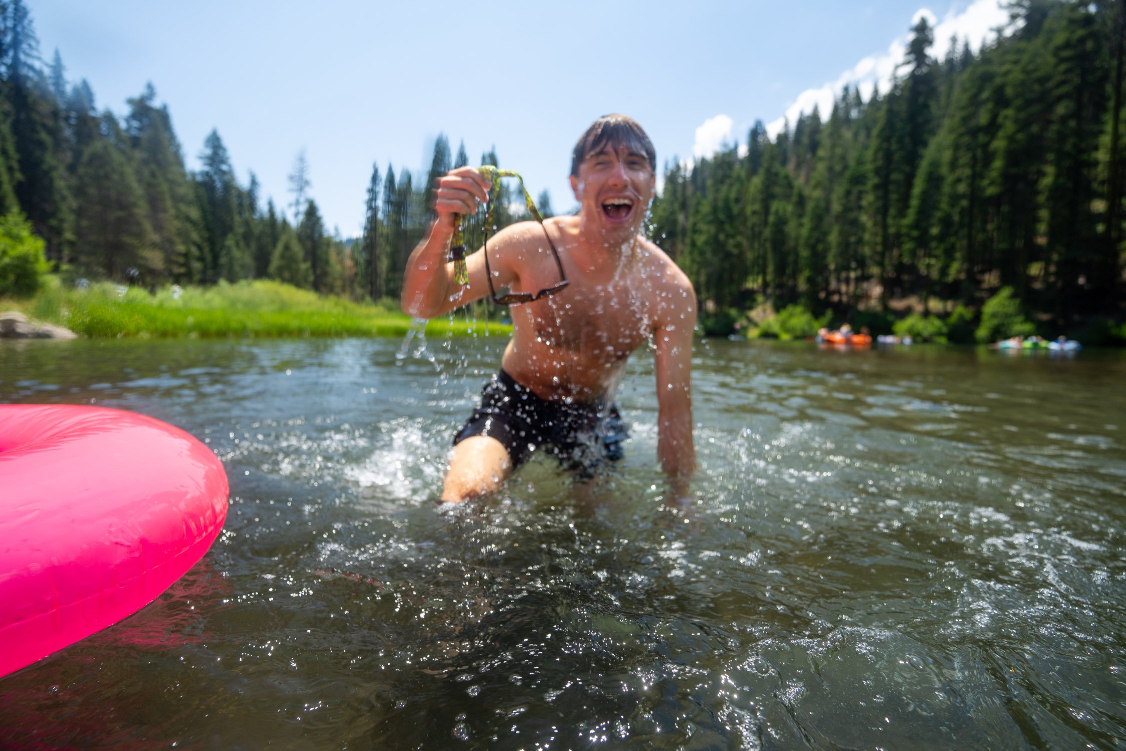 Micheal Whalen exploring Lake Tahoe with Chums gear