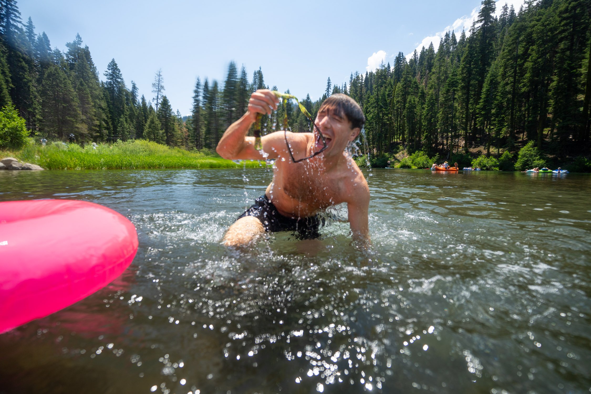Micheal Whalen exploring Lake Tahoe with Chums gear
