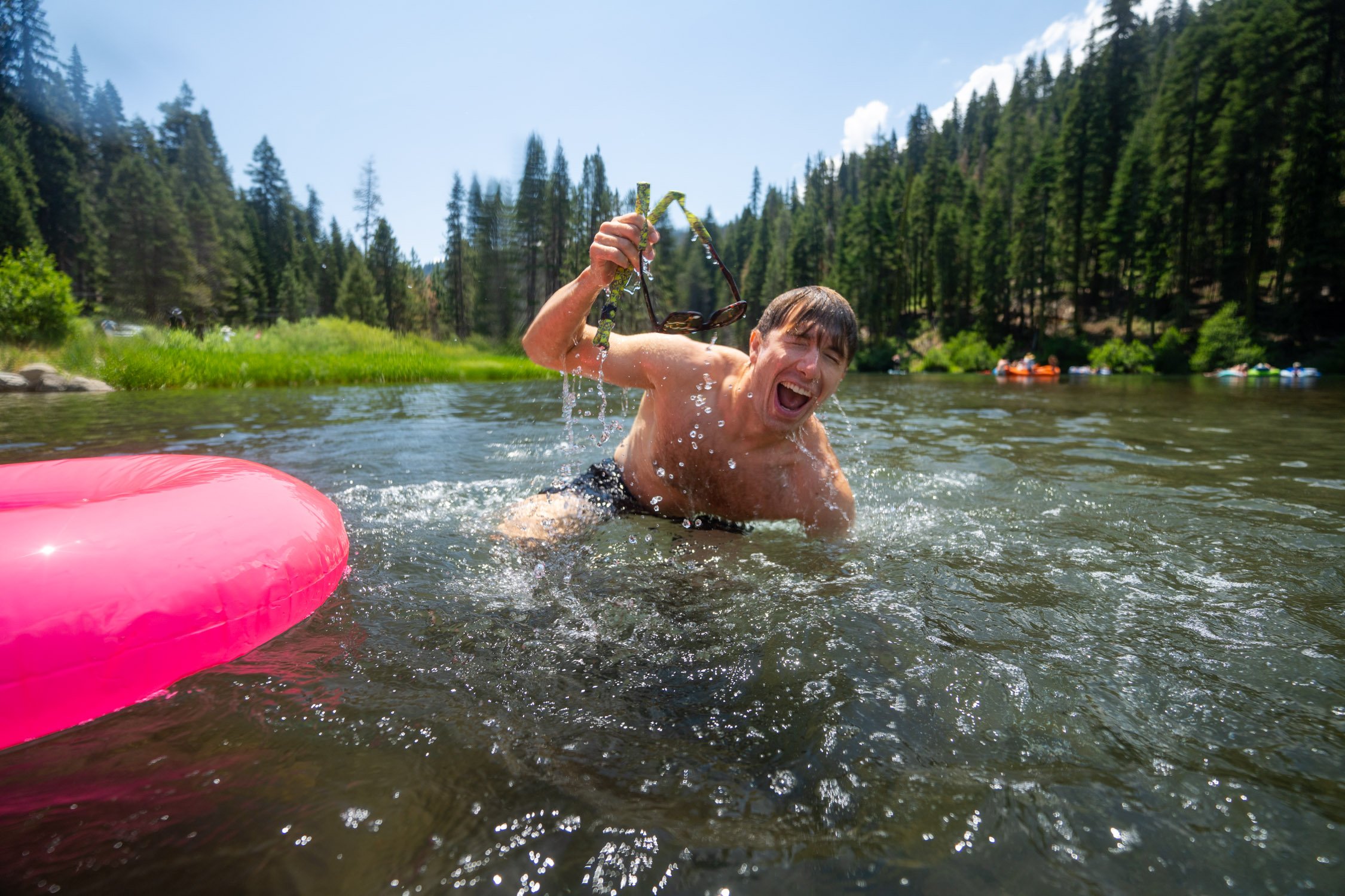 Micheal Whalen exploring Lake Tahoe with Chums gear