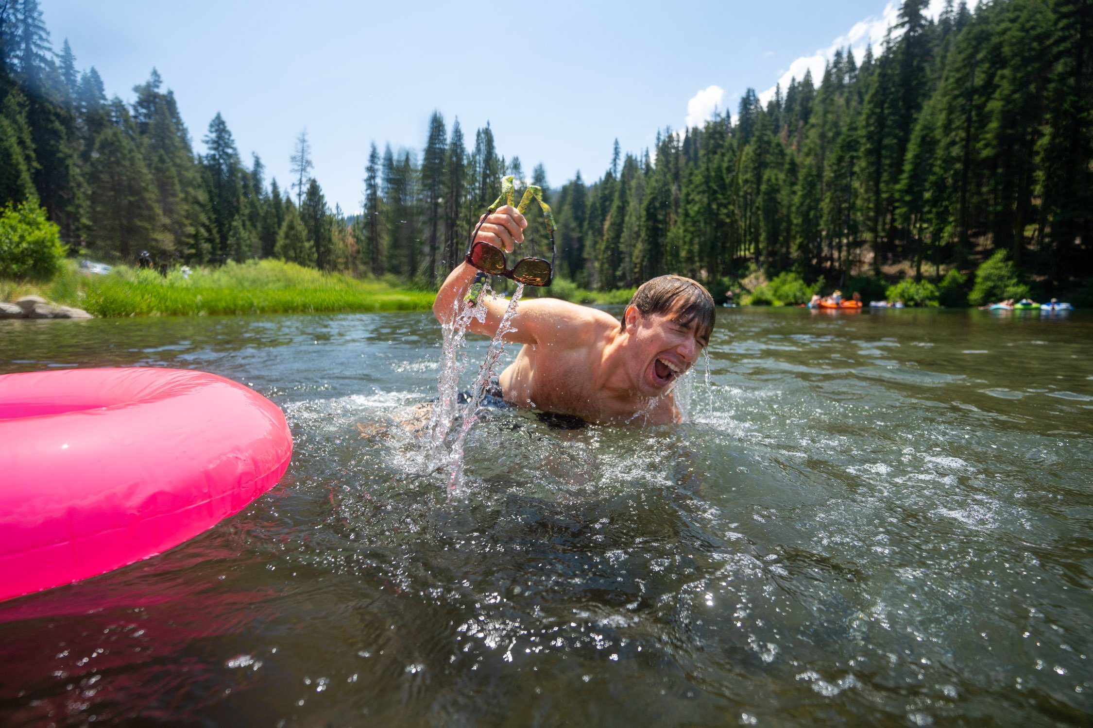 Micheal Whalen exploring Lake Tahoe with Chums gear