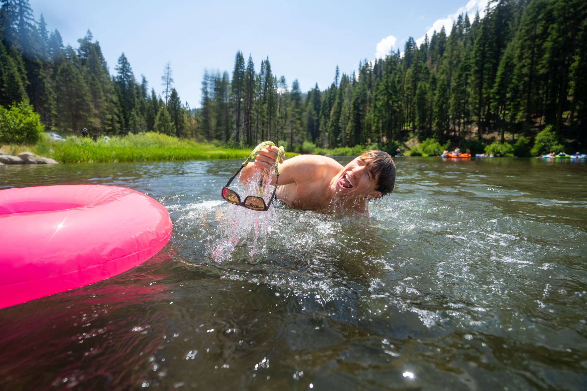 Micheal Whalen exploring Lake Tahoe with Chums gear