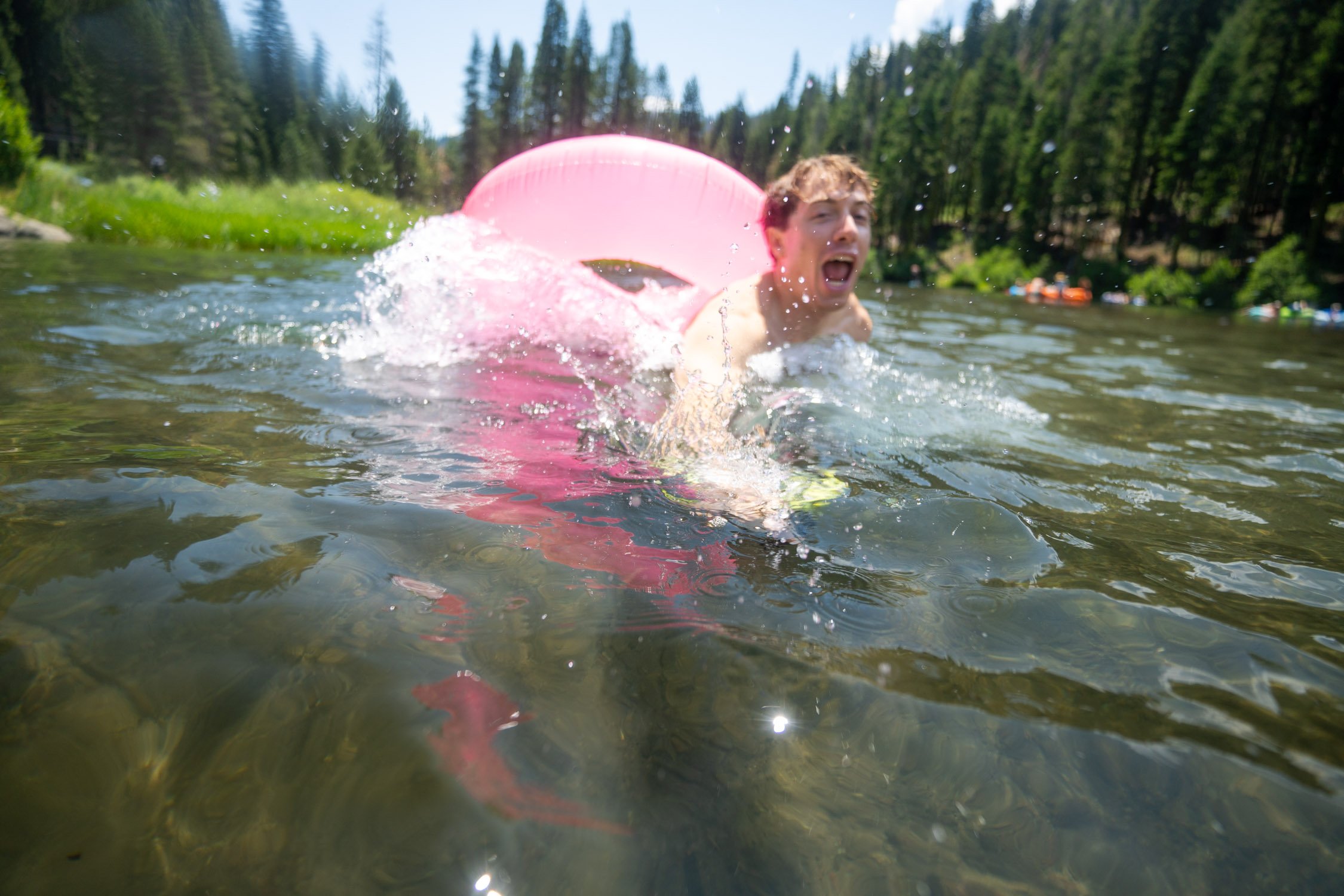 Micheal Whalen exploring Lake Tahoe with Chums gear