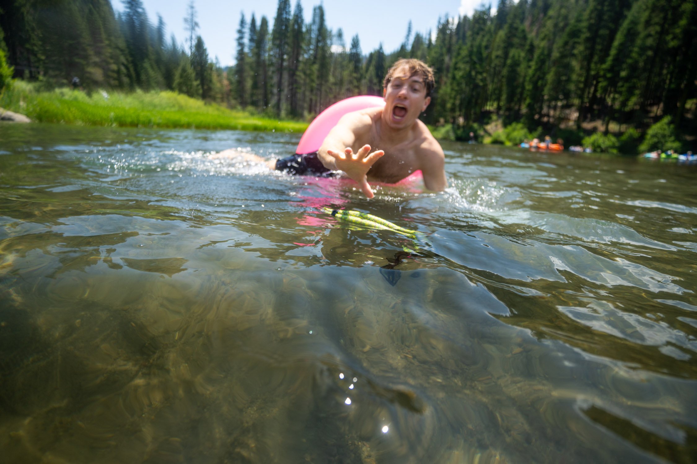 Micheal Whalen exploring Lake Tahoe with Chums gear