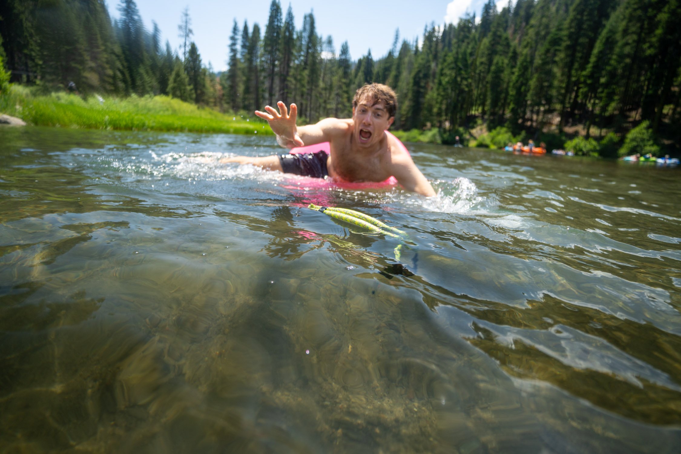 Micheal Whalen exploring Lake Tahoe with Chums gear