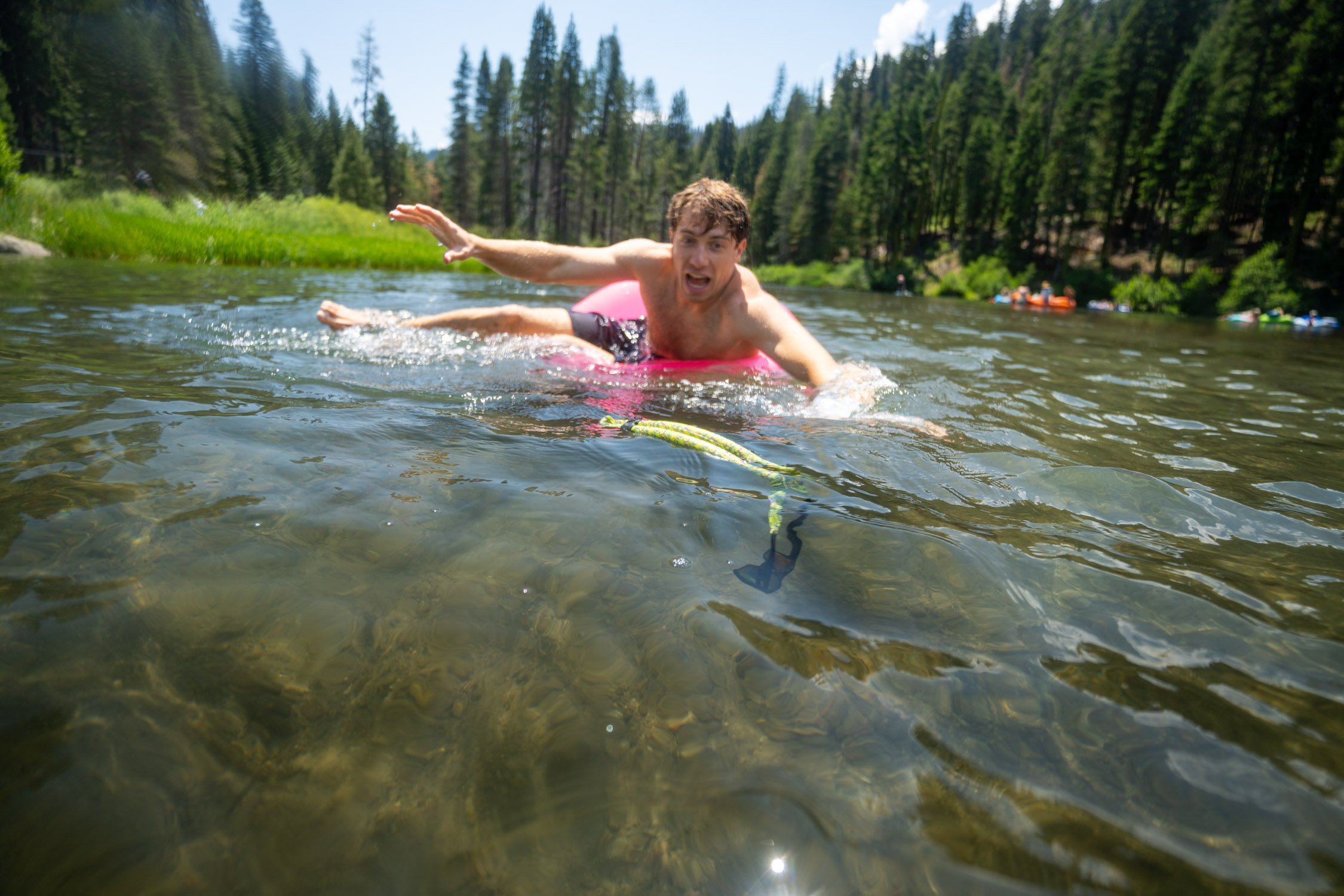 Micheal Whalen exploring Lake Tahoe with Chums gear