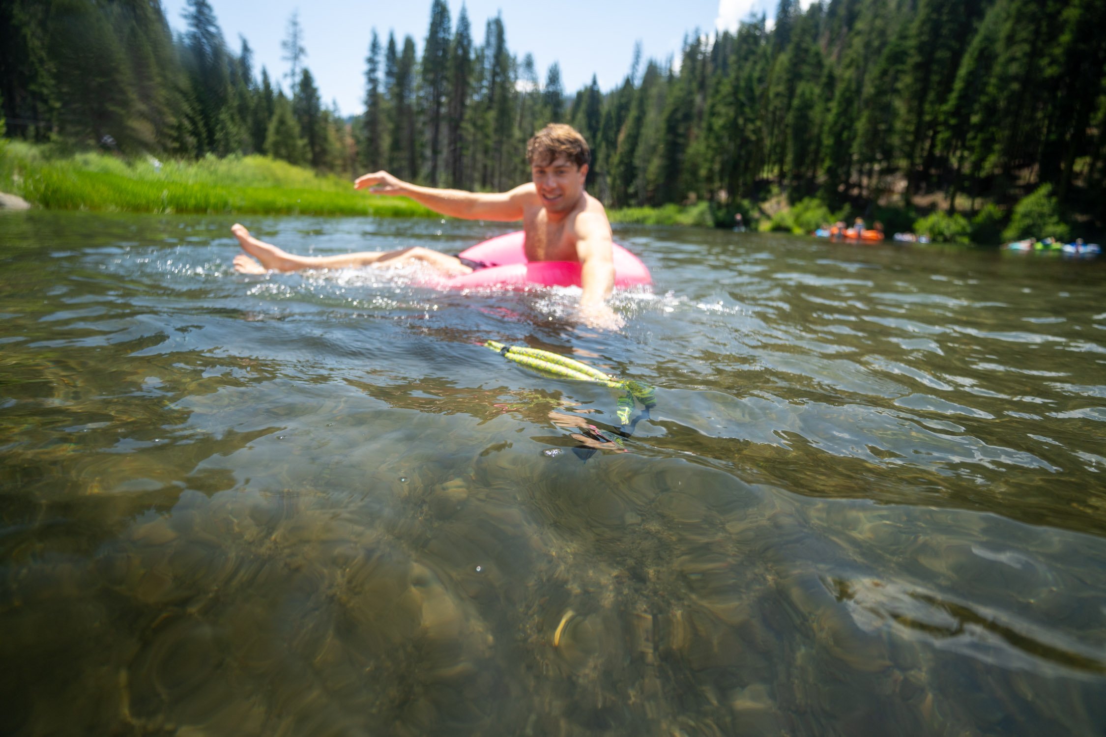 Micheal Whalen exploring Lake Tahoe with Chums gear