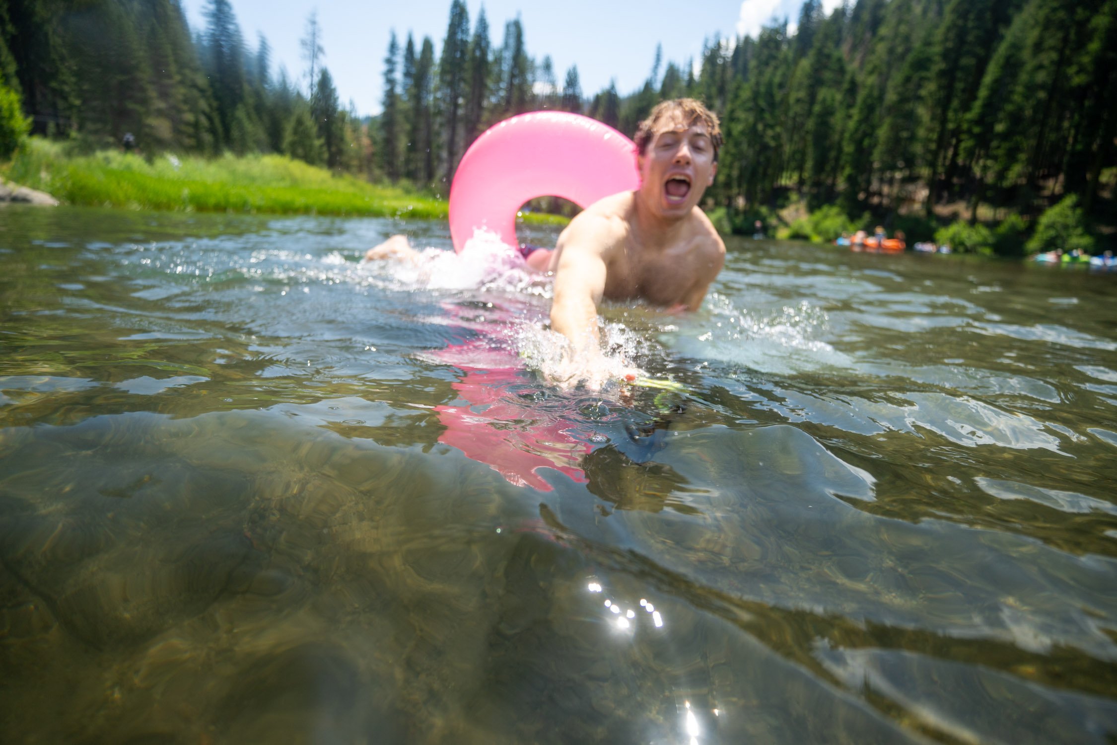 Micheal Whalen exploring Lake Tahoe with Chums gear