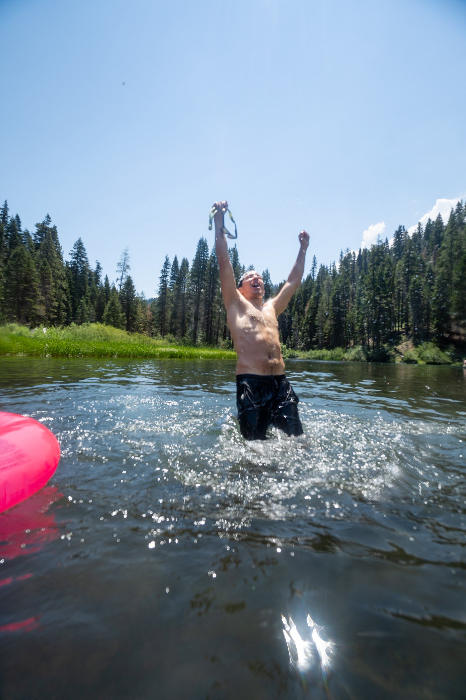 Micheal Whalen exploring Lake Tahoe with Chums gear