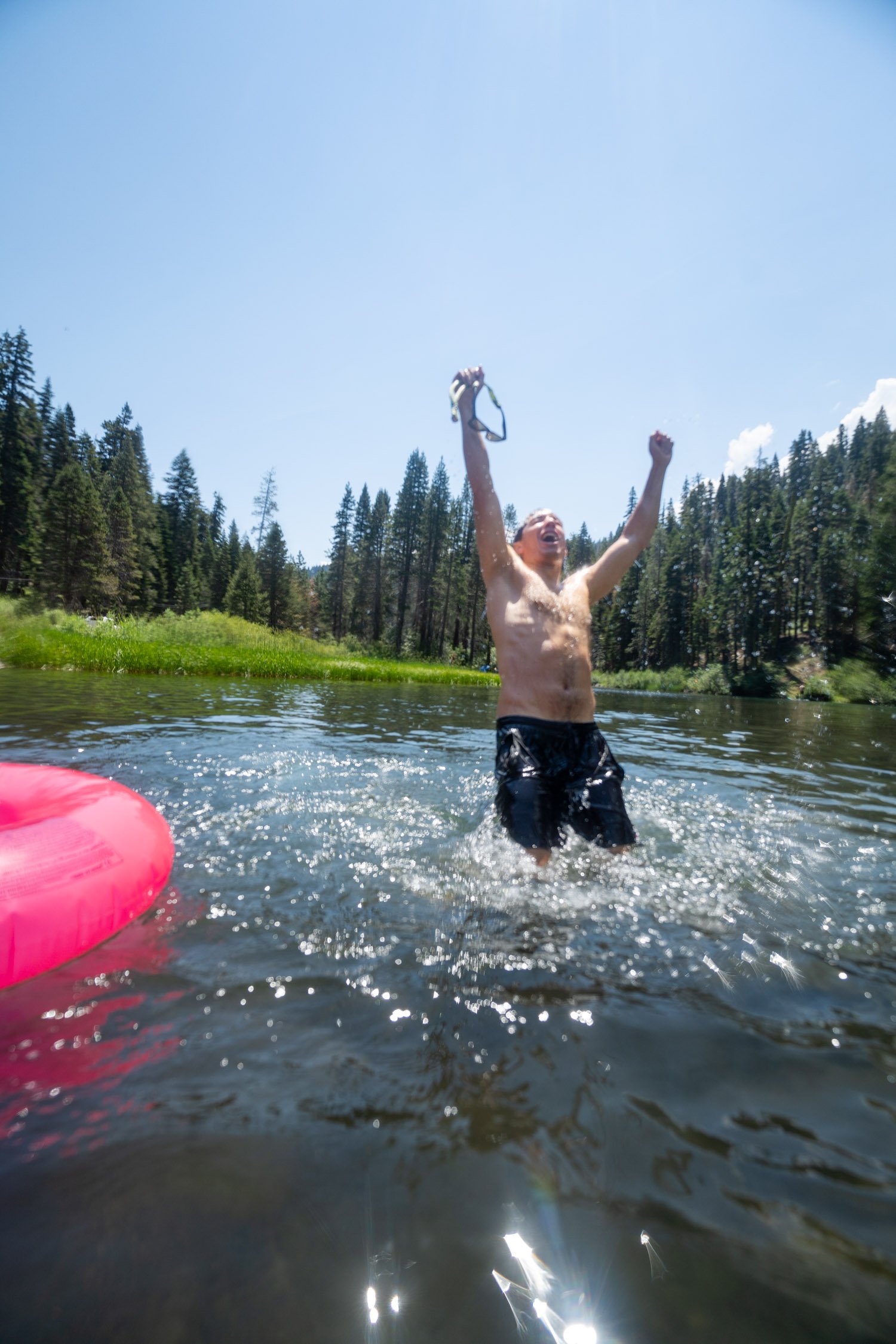 Micheal Whalen exploring Lake Tahoe with Chums gear
