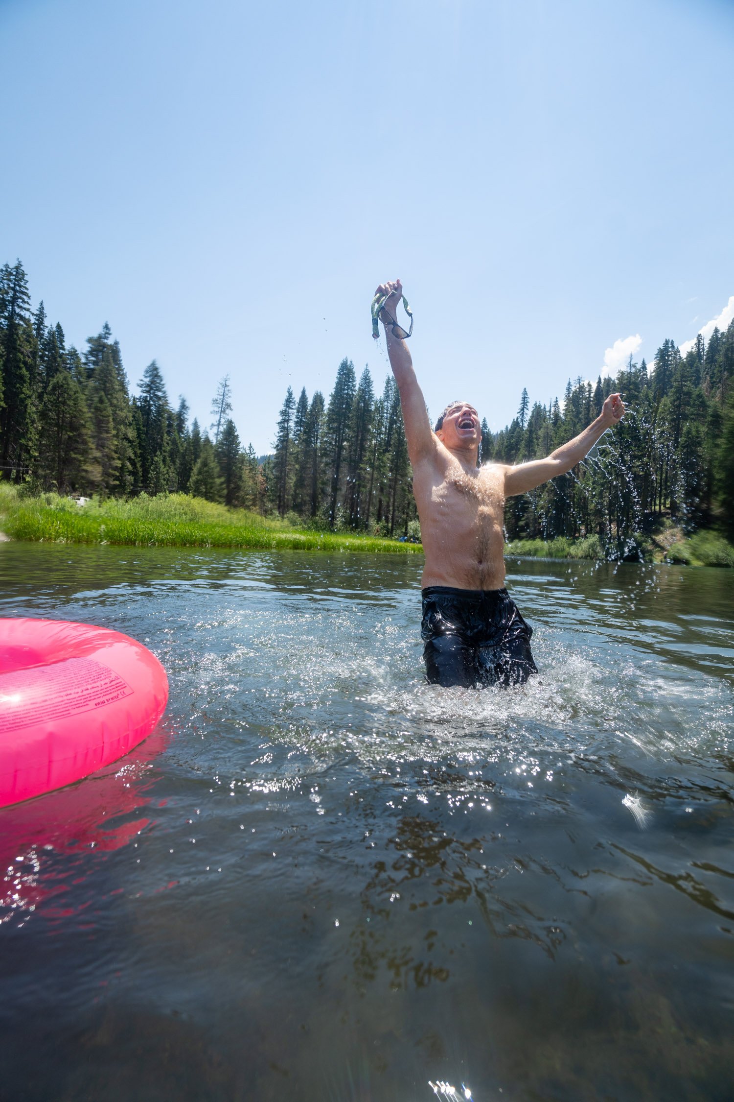 Micheal Whalen exploring Lake Tahoe with Chums gear
