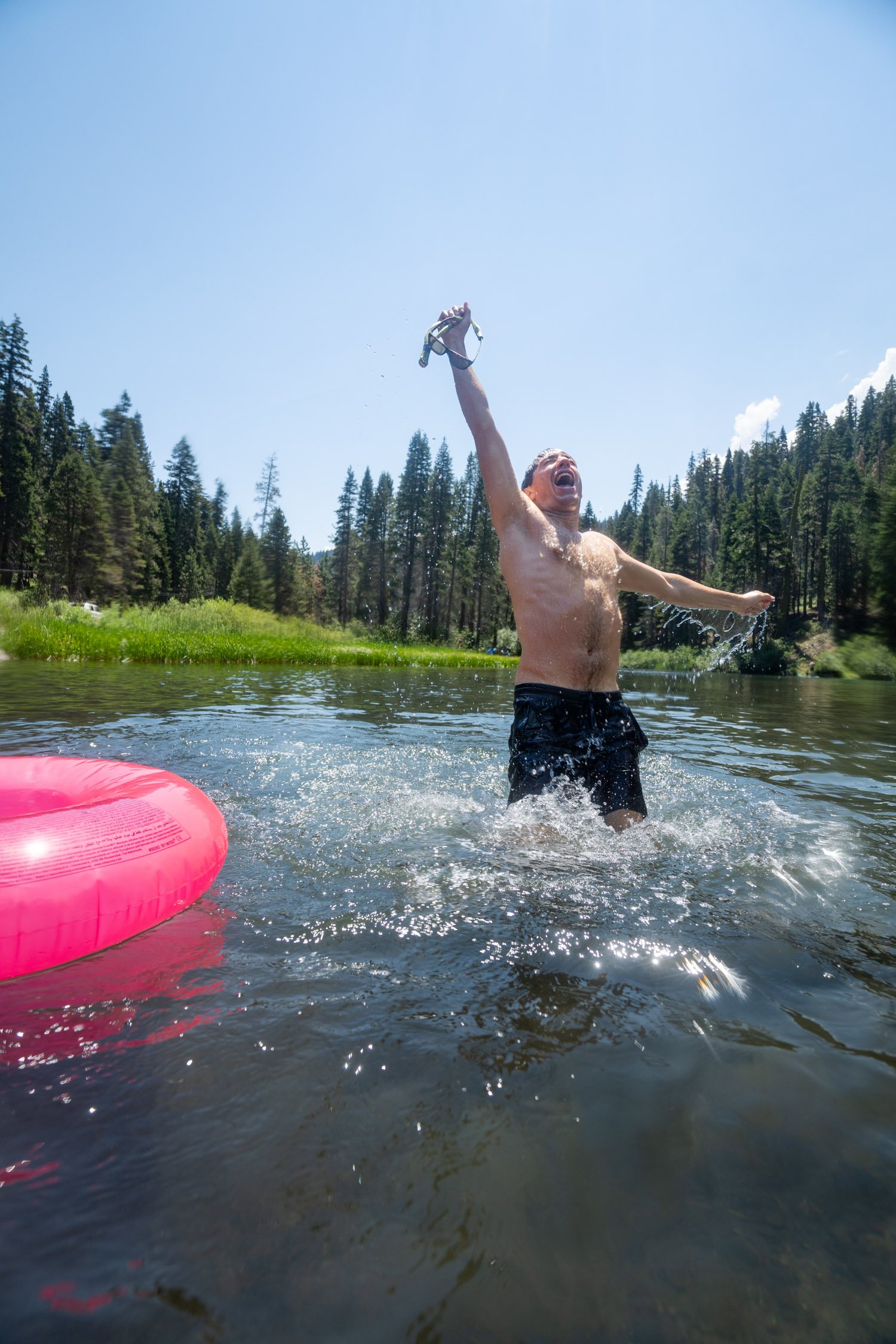 Micheal Whalen exploring Lake Tahoe with Chums gear