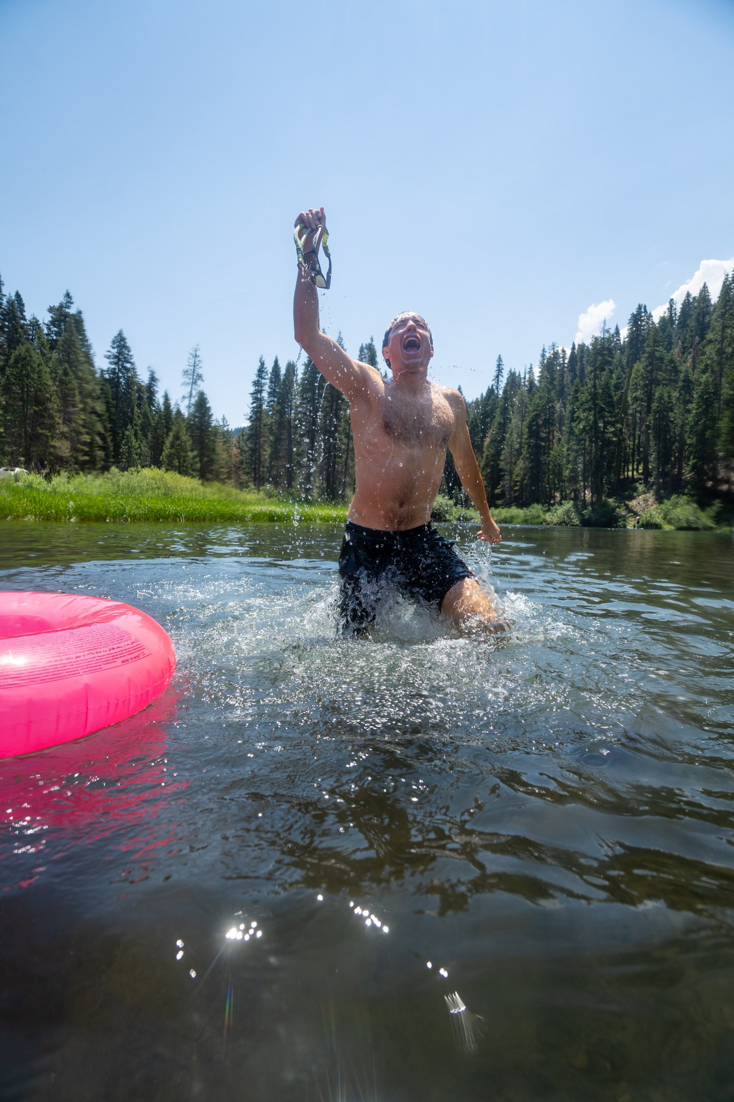 Micheal Whalen exploring Lake Tahoe with Chums gear