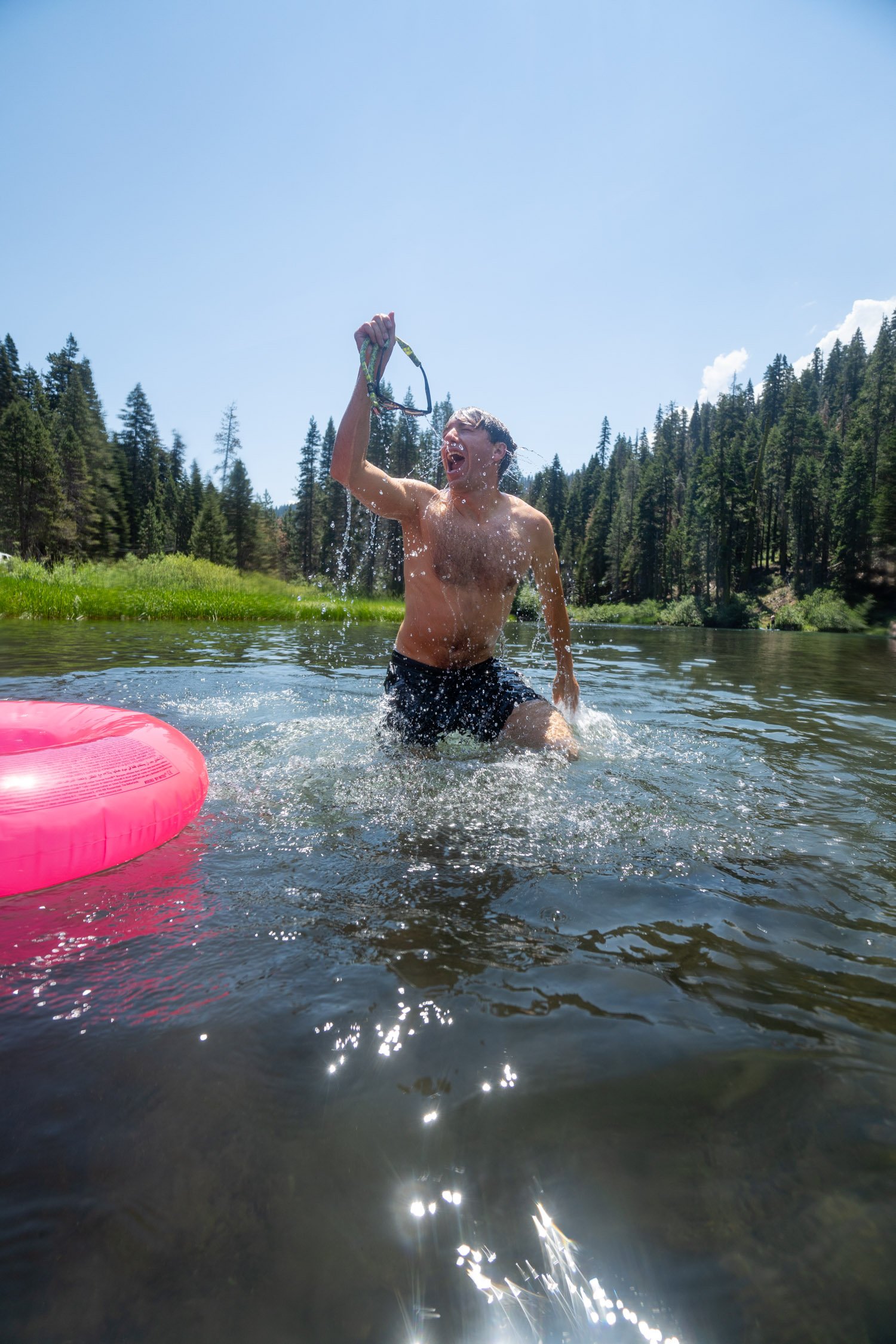 Micheal Whalen exploring Lake Tahoe with Chums gear