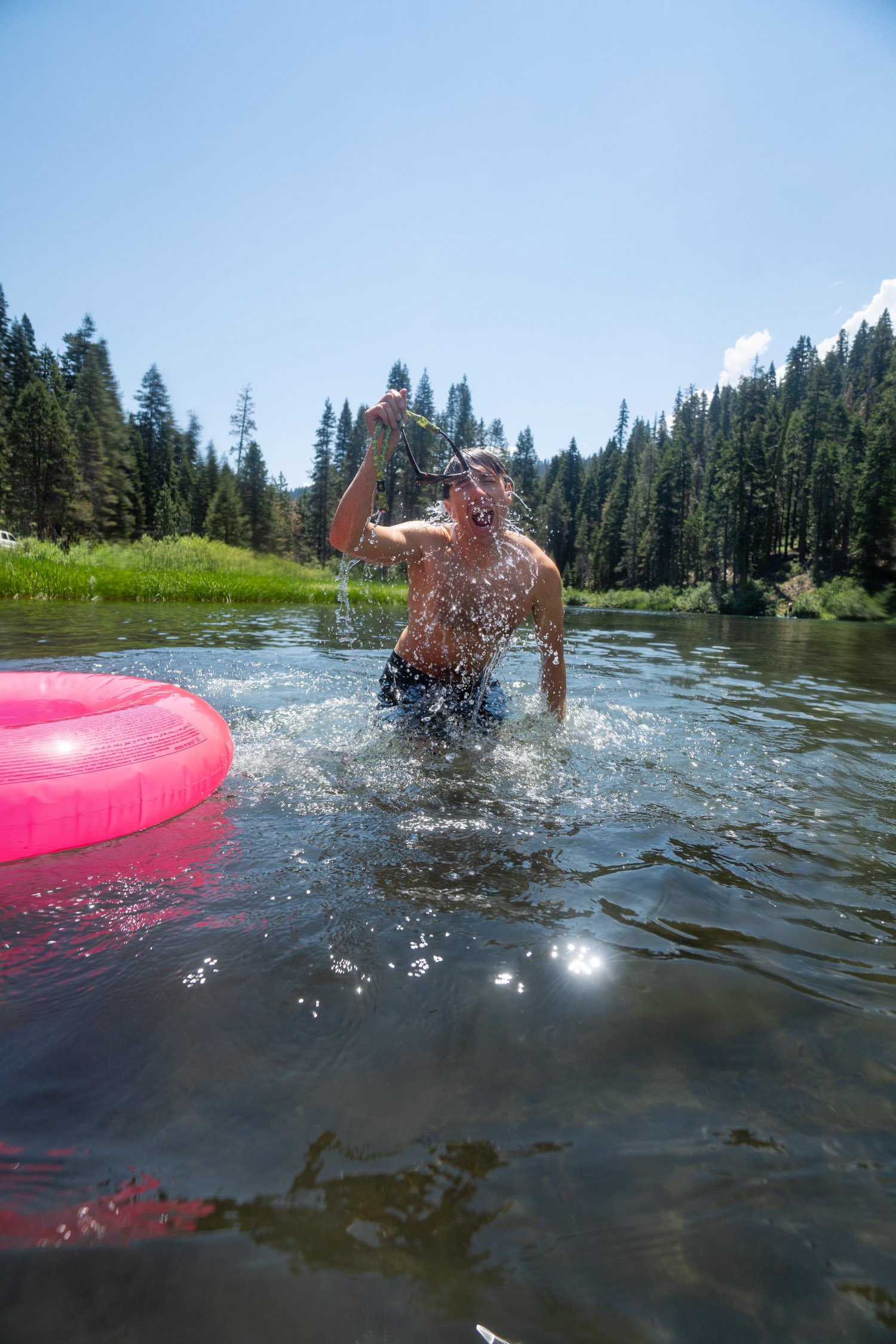 Micheal Whalen exploring Lake Tahoe with Chums gear