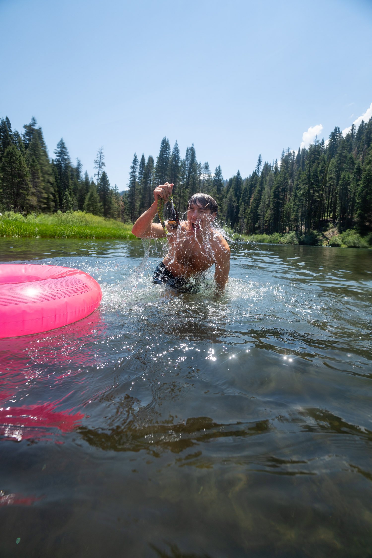 Micheal Whalen exploring Lake Tahoe with Chums gear