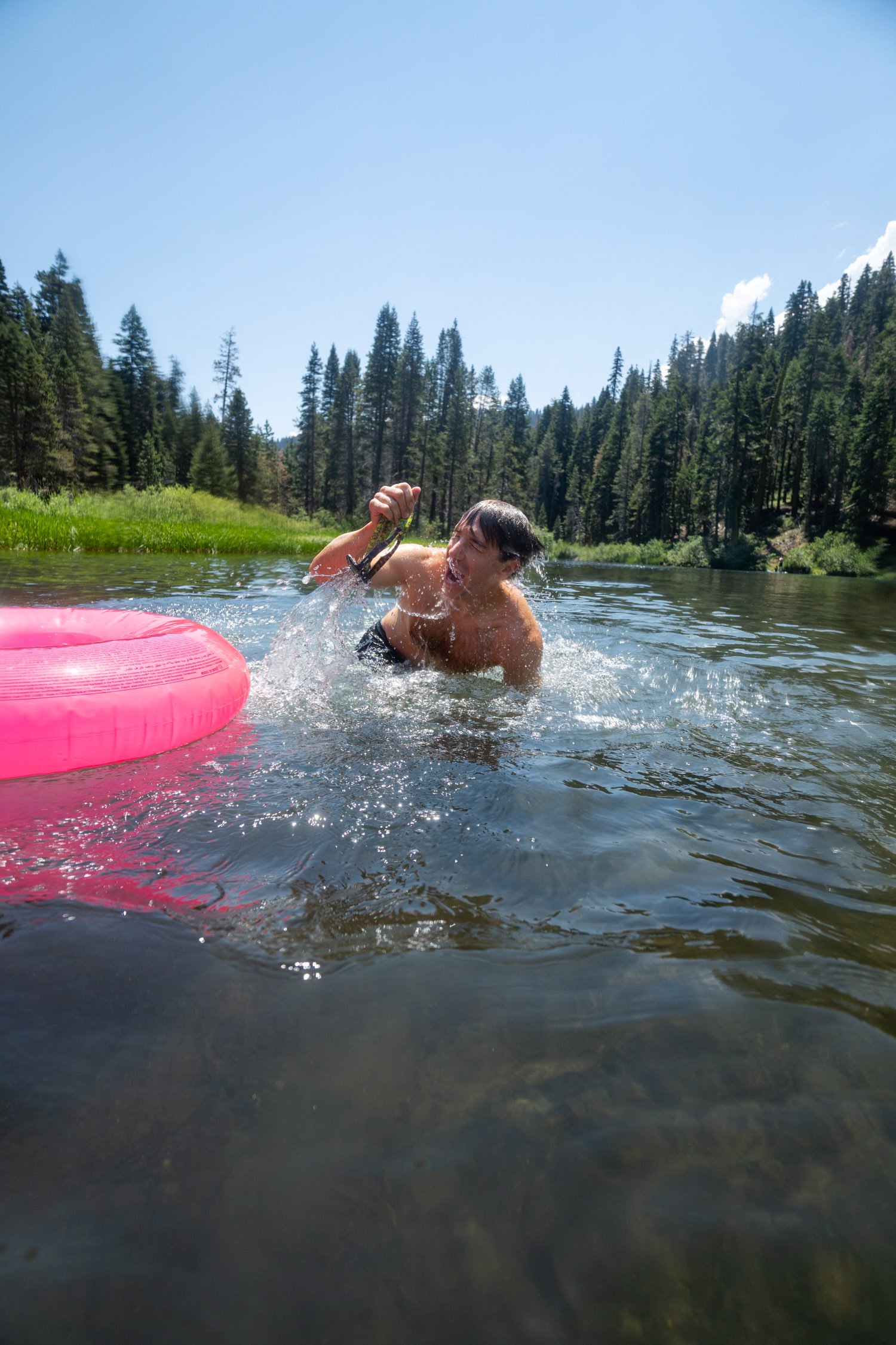 Micheal Whalen exploring Lake Tahoe with Chums gear