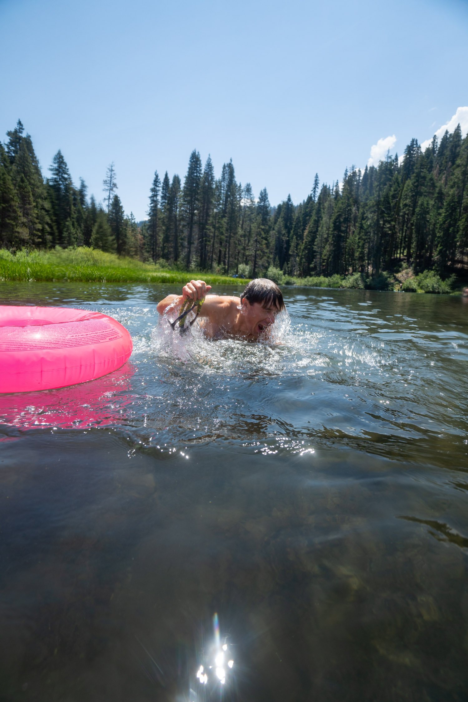 Micheal Whalen exploring Lake Tahoe with Chums gear