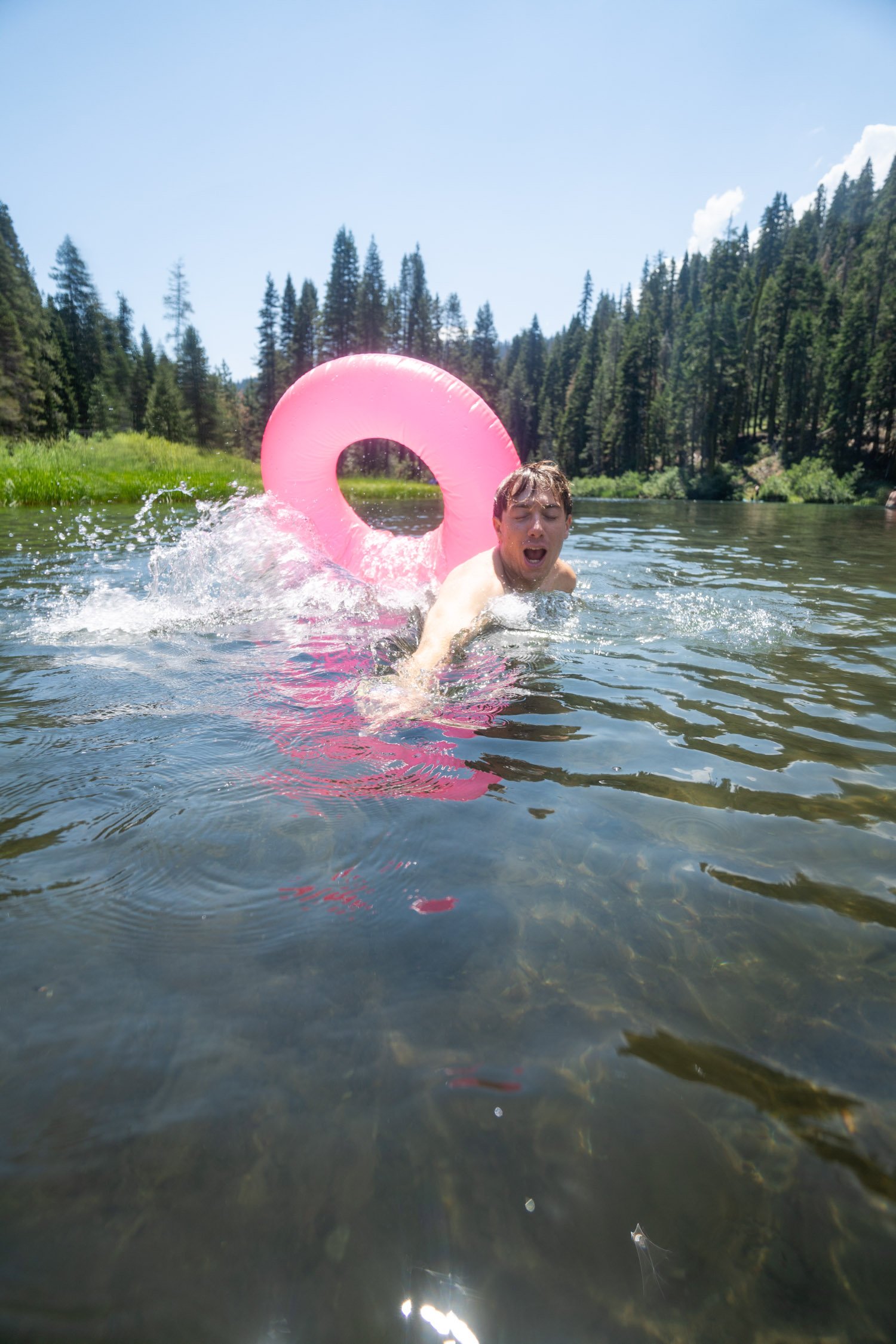 Micheal Whalen exploring Lake Tahoe with Chums gear