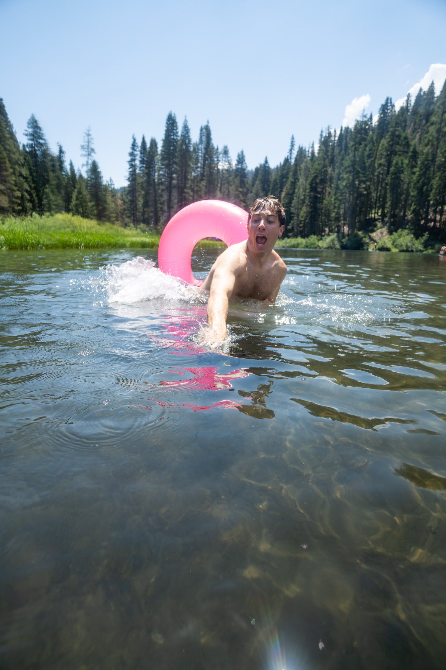 Micheal Whalen exploring Lake Tahoe with Chums gear