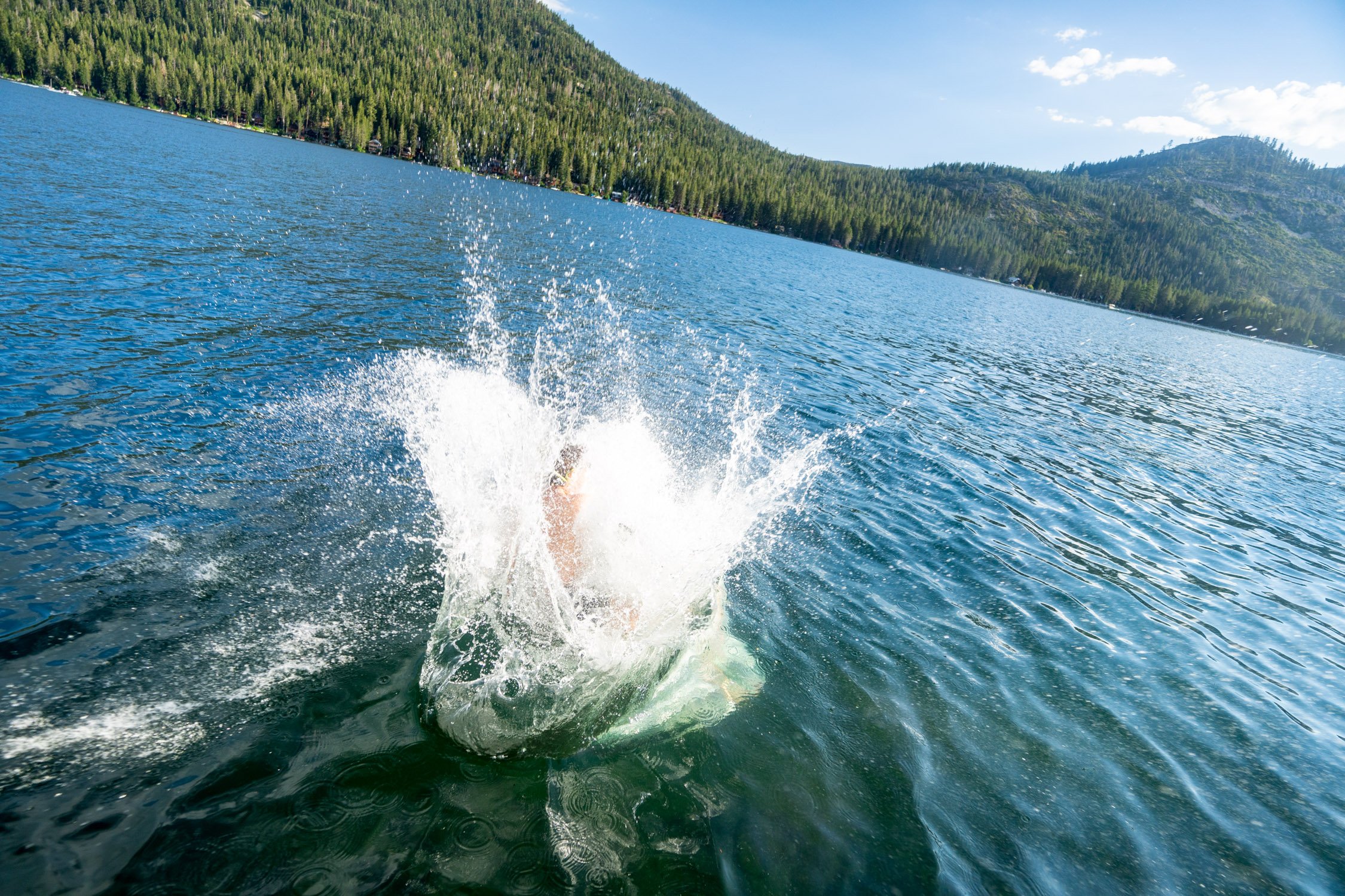 Micheal Whalen exploring Lake Tahoe with Chums gear