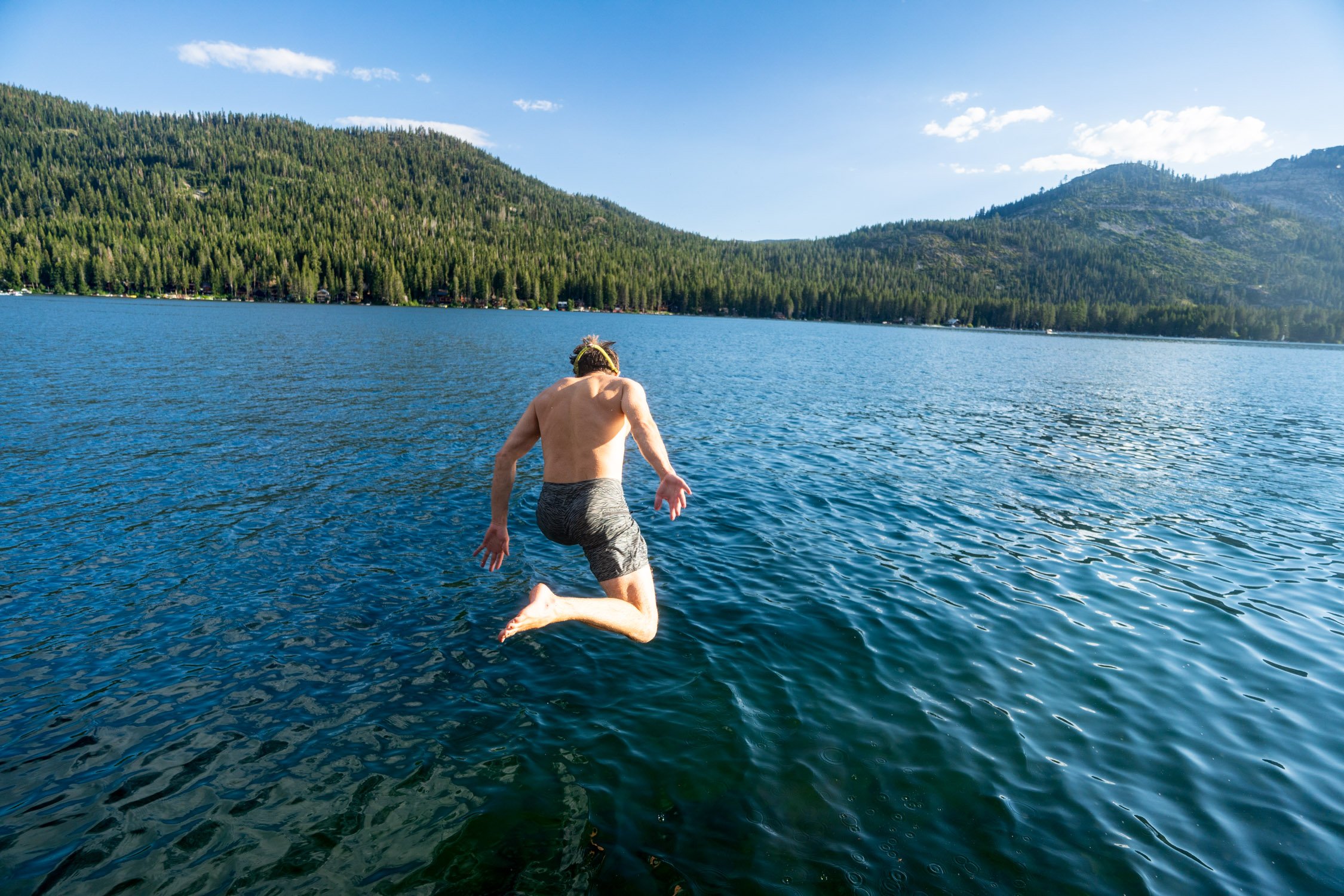 Micheal Whalen exploring Lake Tahoe with Chums gear