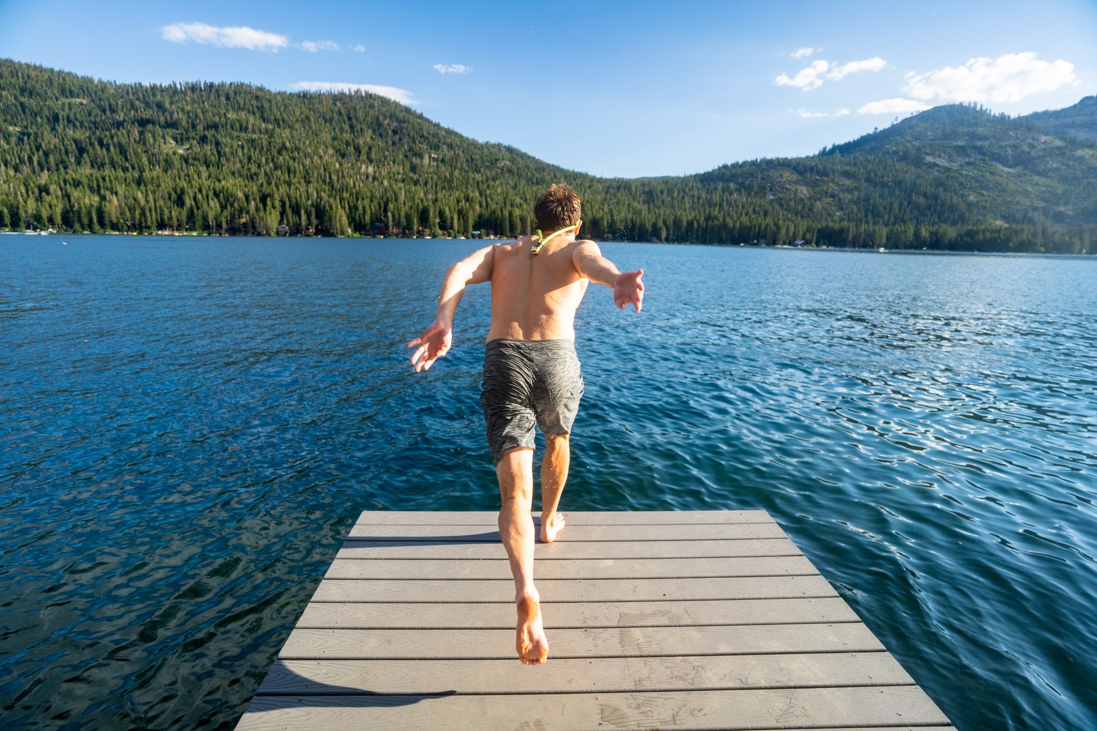 Micheal Whalen exploring Lake Tahoe with Chums gear